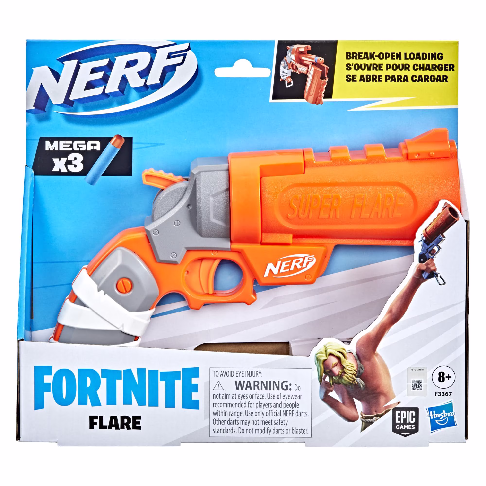 Nerf Fortnite Flare Dart Blaster with Break-Open Loading and 3 Mega Darts (One Size) FIpEs - Image 6