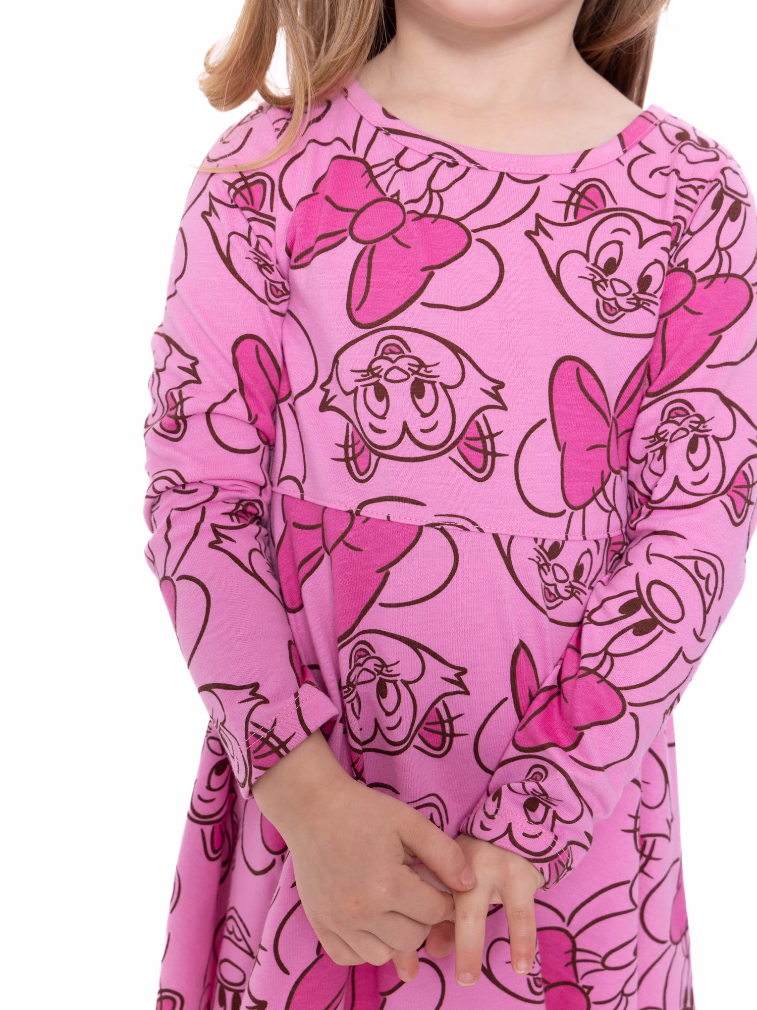 Minnie Mouse Toddler Girls Long Sleeve Print Dress (Pink, 12M-5T) ab2mJ - Image 5