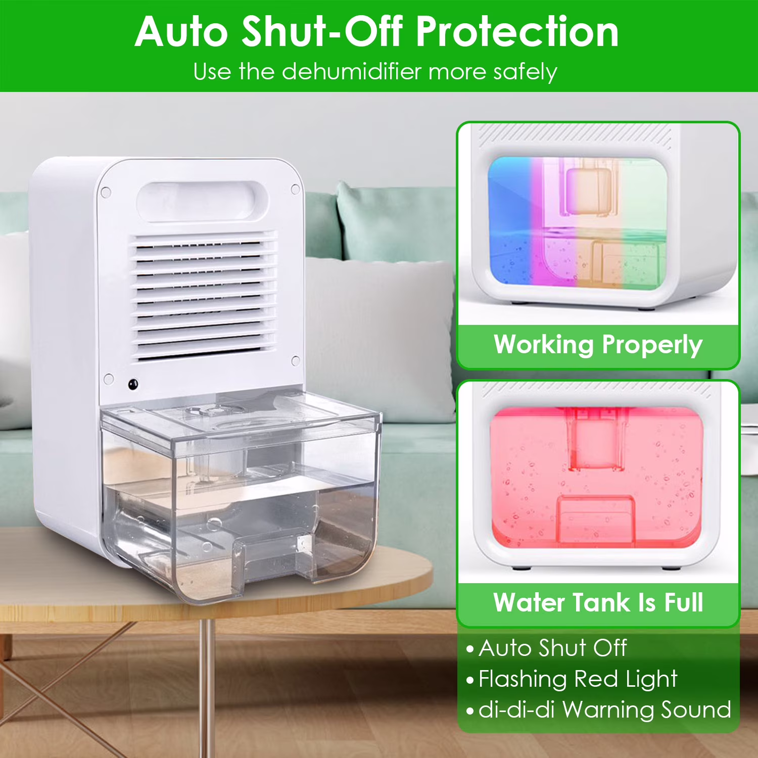 iMounTEK Portable Dehumidifier for Home, Quiet Small Room Moisture Remover with Auto Shut-Off and 7-Color LED (White, 37 fl oz) XOGfj - Image 6