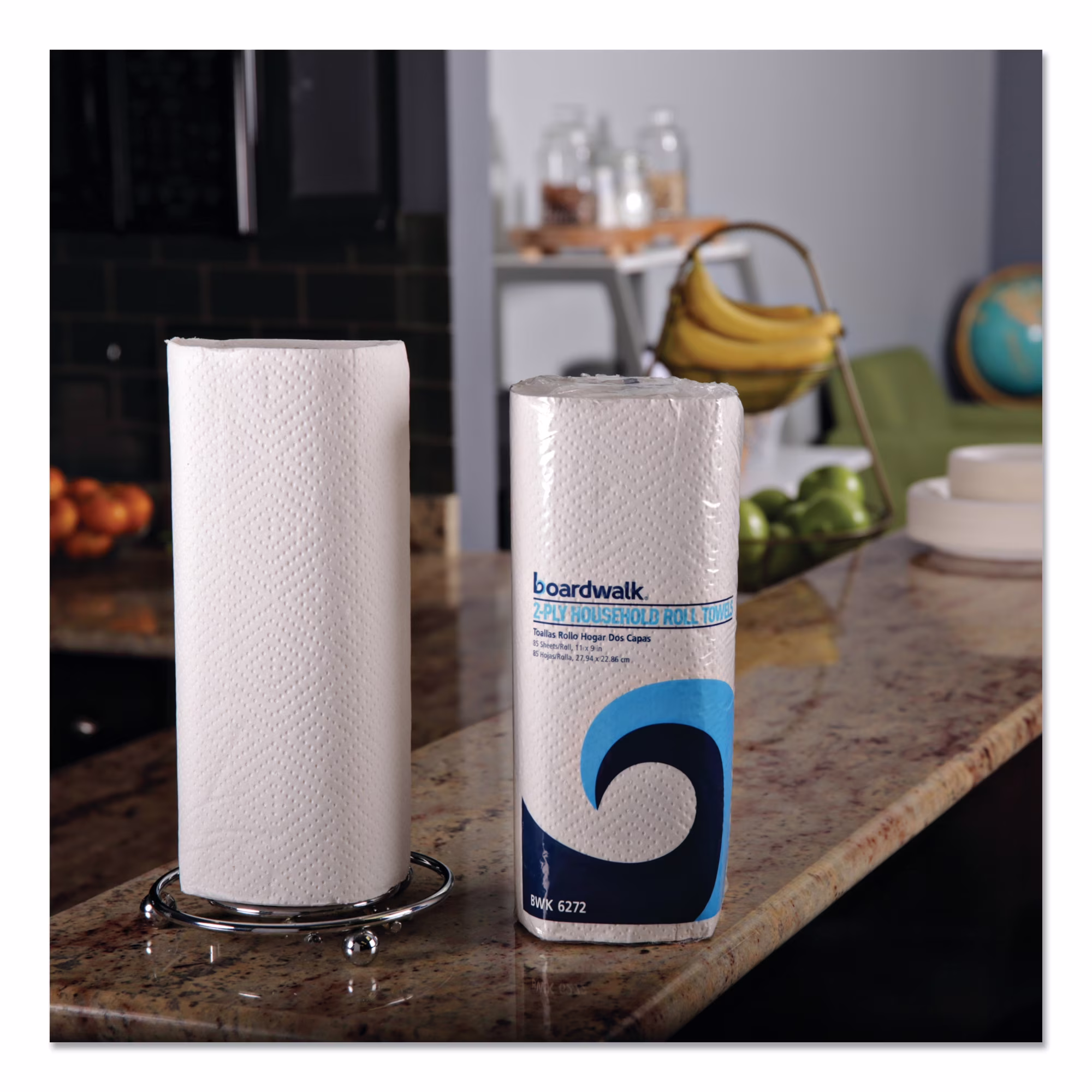 Boardwalk Kitchen Paper Towels, Embossed 2-Ply Absorbent Sheets (White, 30 Rolls/Carton, 11 in x 9 in) iUE9y - Image 7