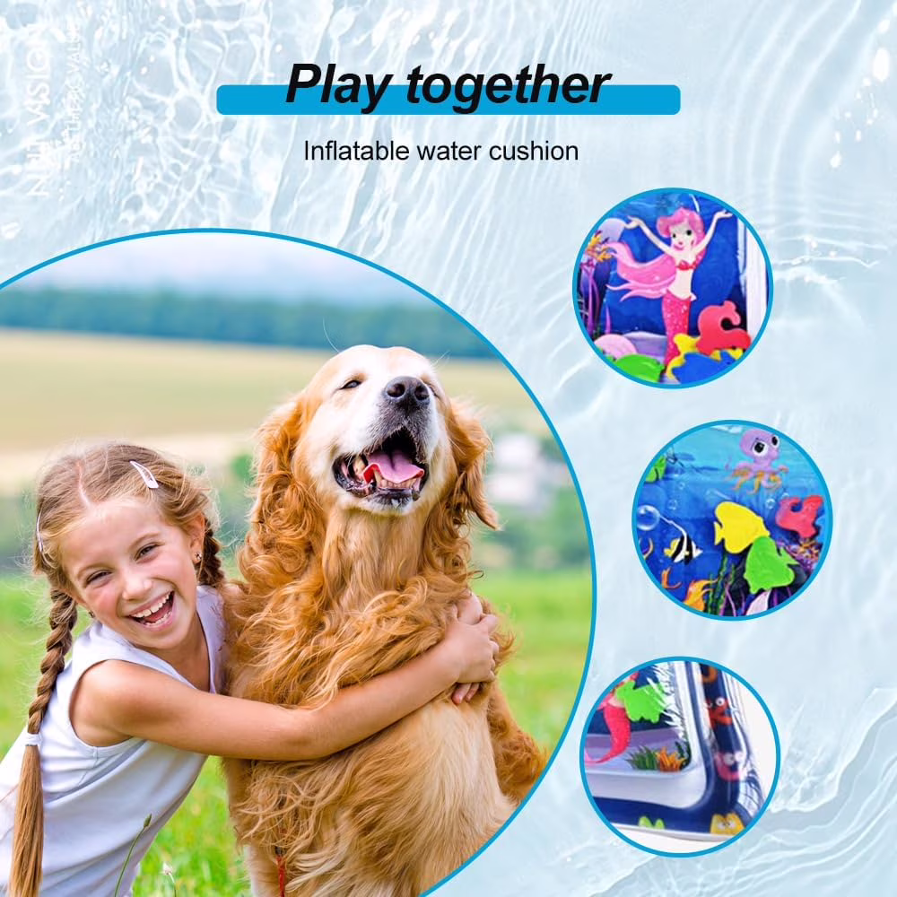 Lomyolo Cat Water Mat, Interactive Sensory Splash Play Pad for Indoor Cats (26 in x 20 in) 5hABs