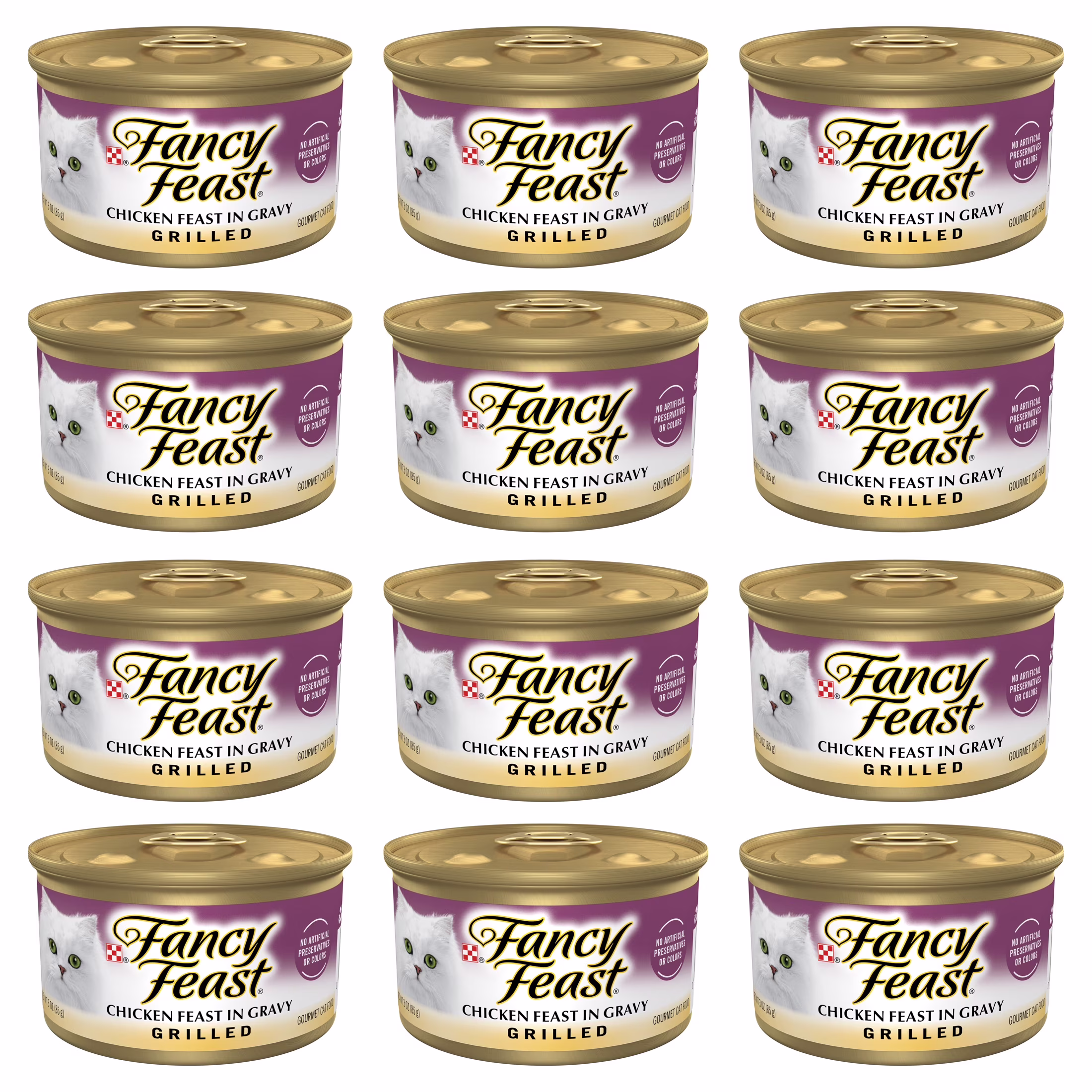 Fancy Feast Grilled Chicken Feast Wet Cat Food (Chicken, 12 Pack of 3 oz) gvswr