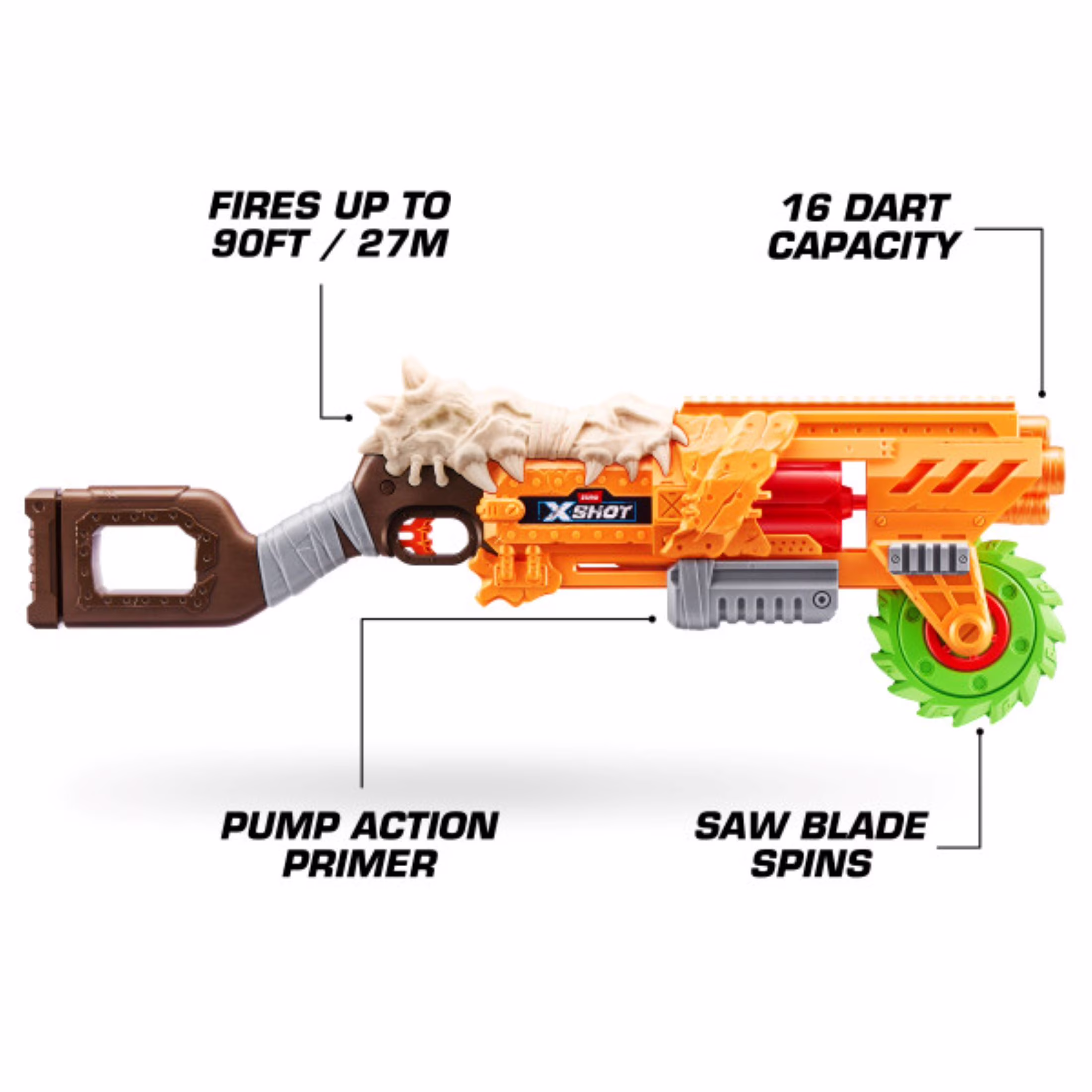 XSHOT Insanity HorrorFire Doomsday Blaster with Spinning Saw Blade (16 Darts) HcfYY - Image 7