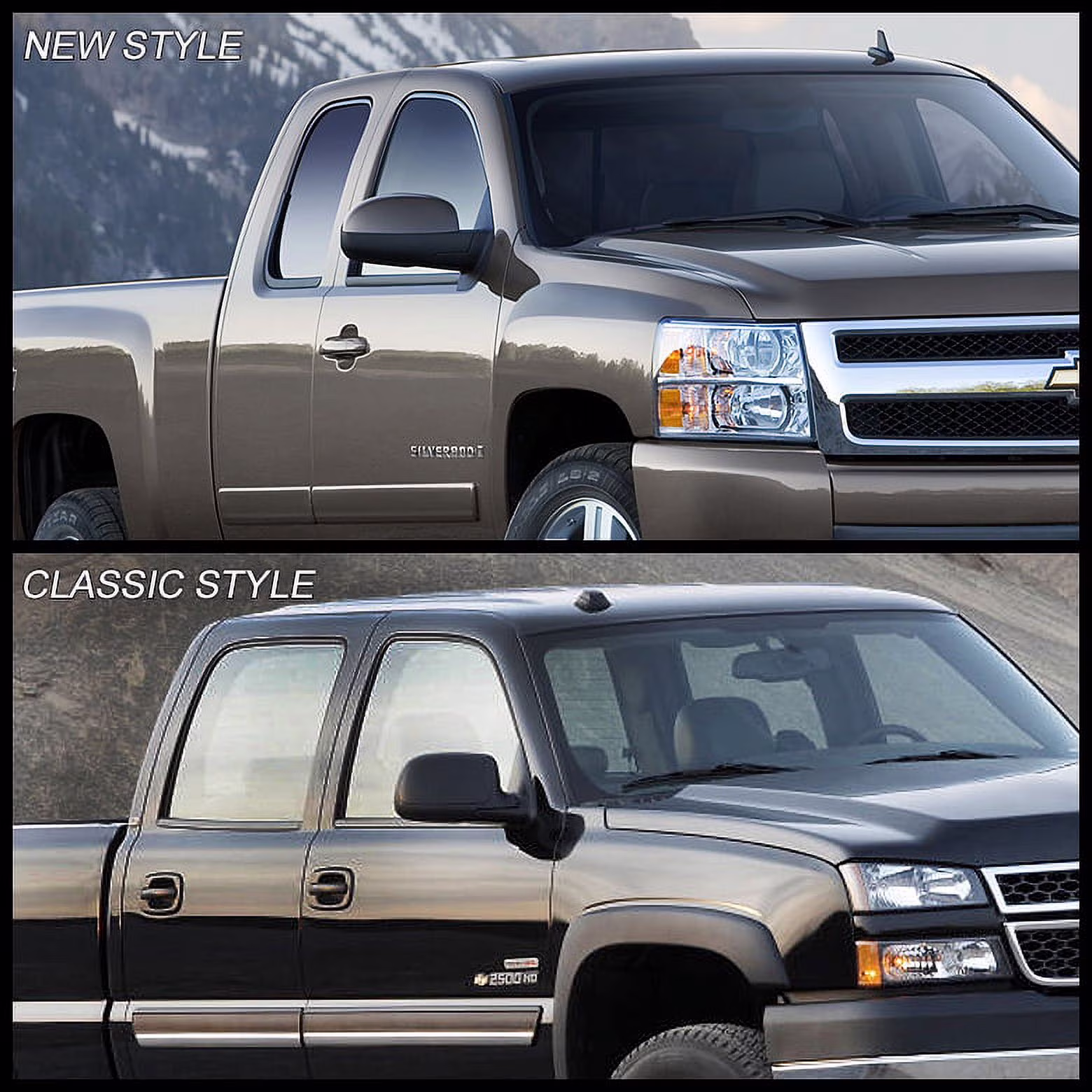 AKKON Extendable Towing Manual Side Mirrors for Chevy Silverado and GMC Sierra (Black, Pair) NhaWs