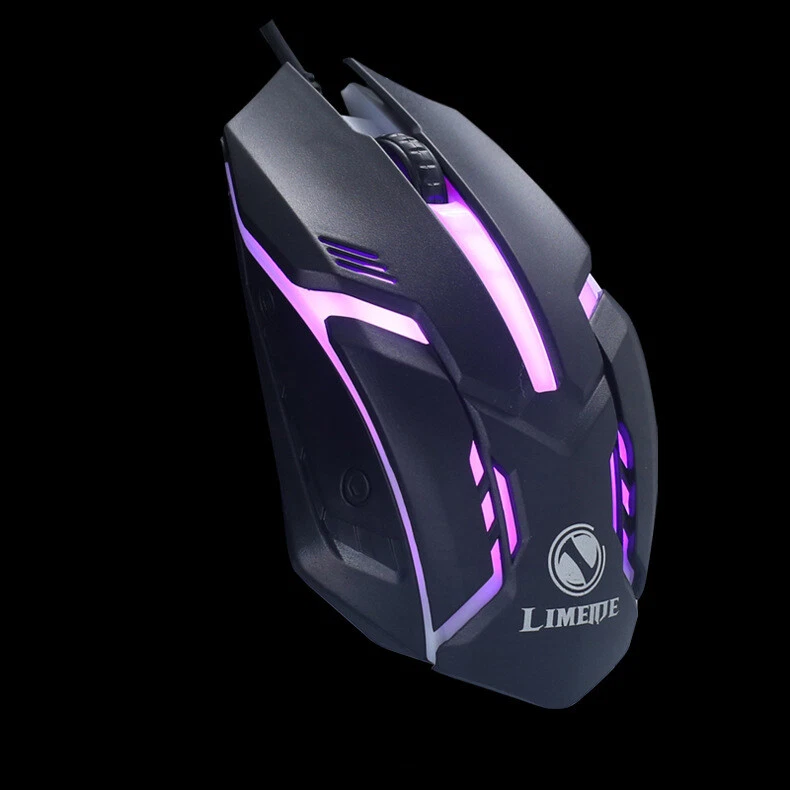 Rhea USB Wired Gaming Mouse 1600 DPI Optical Precision Ergonomic Computer Accessory (Black, 1 Count) dA8RS