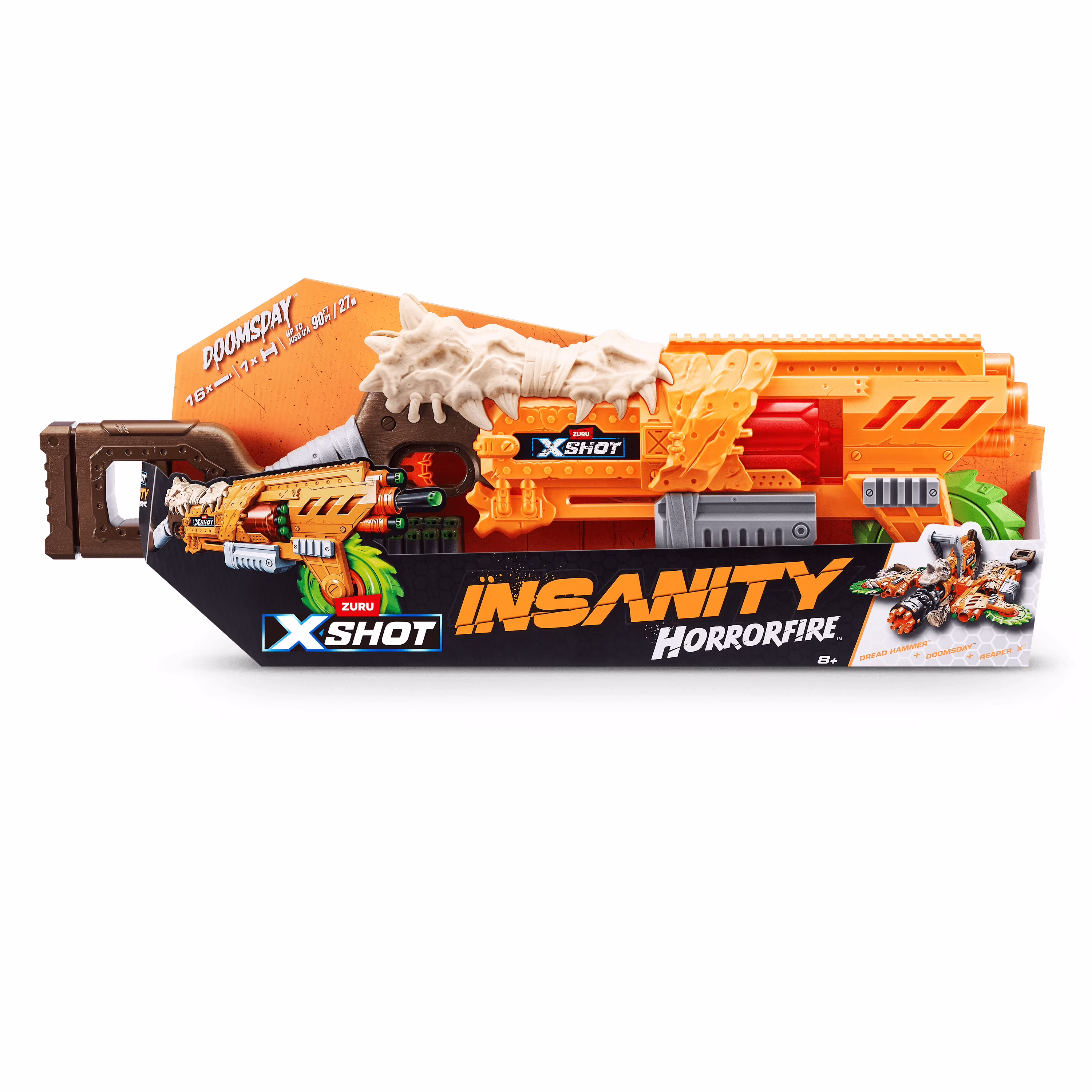 XSHOT Insanity HorrorFire Doomsday Blaster with Spinning Saw Blade (16 Darts) HcfYY - Image 8