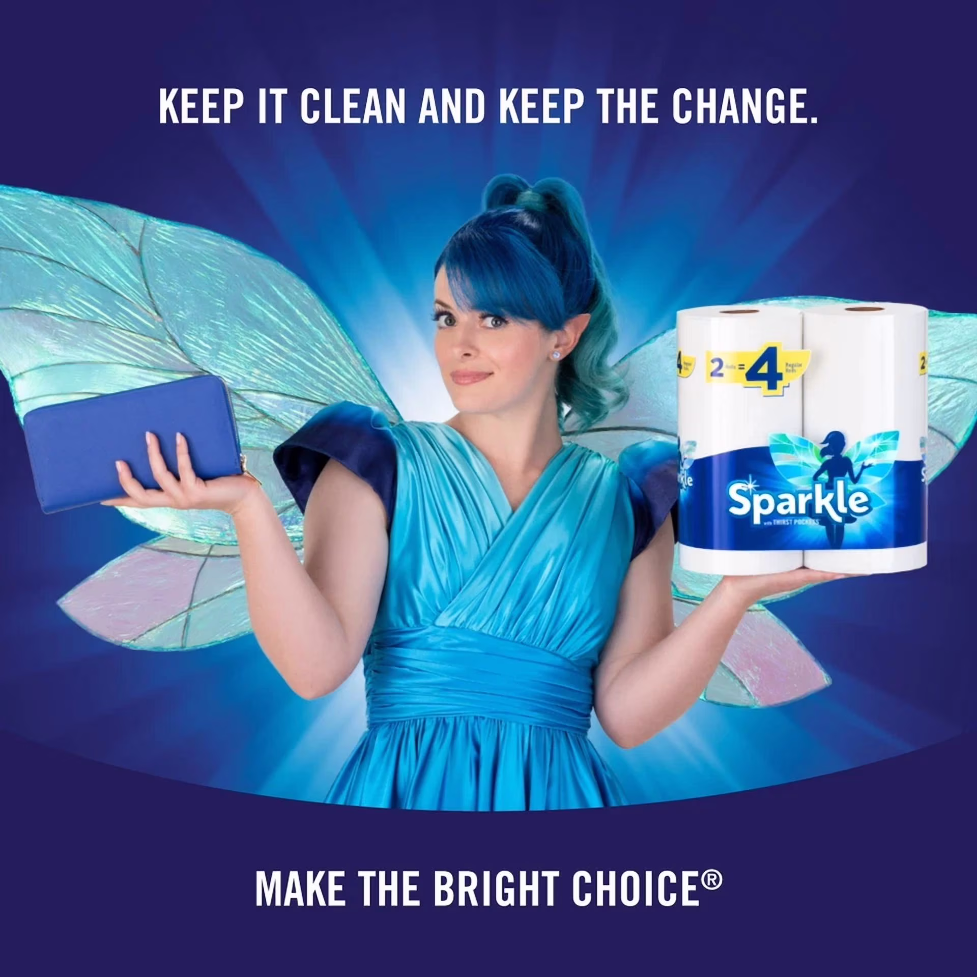 FLINT Sparkle Tear-A-Square Paper Towels (White, 6 Triple Rolls) hVg1a - Image 2