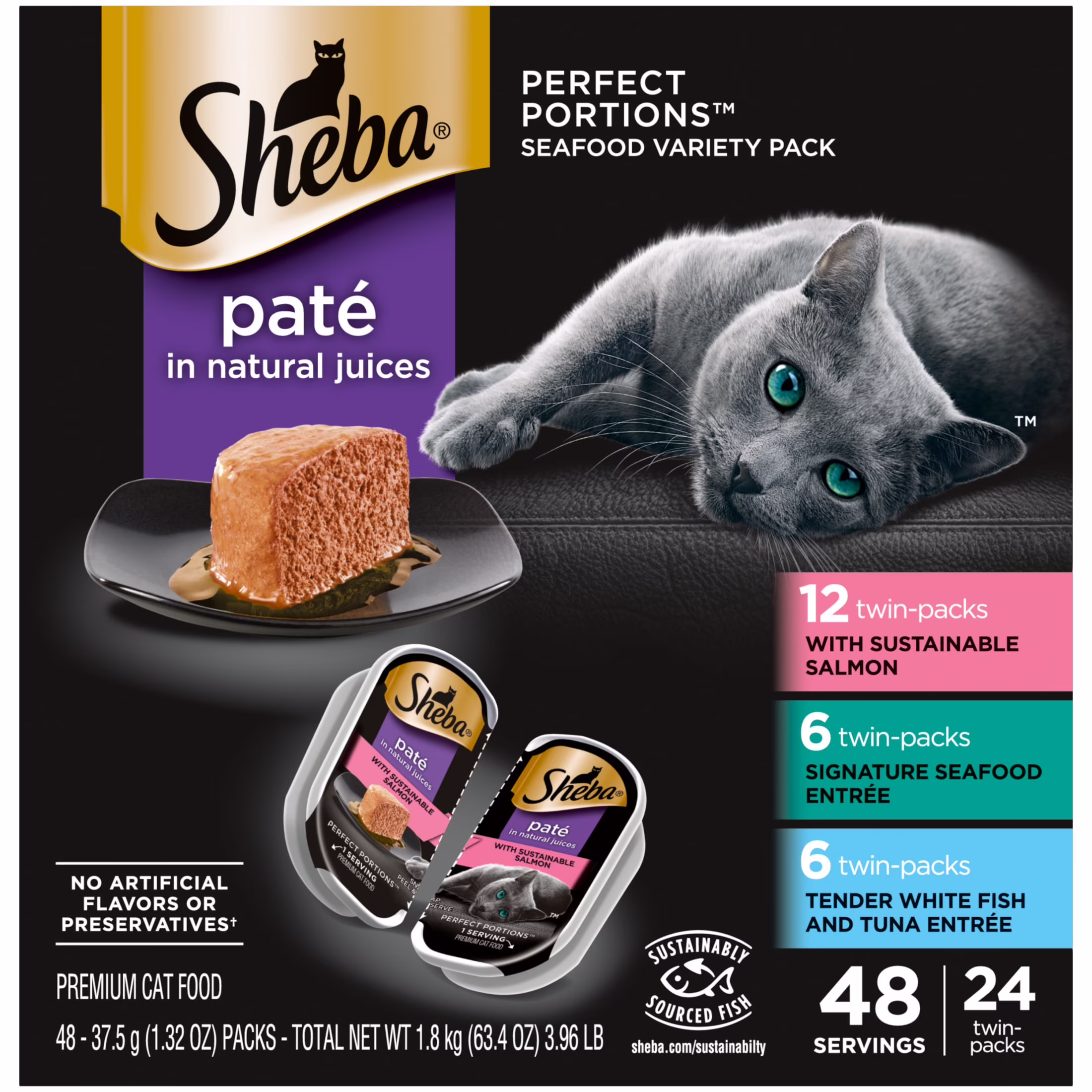 SHEBA Perfect Portions Variety Pack Pate Wet Cat Food (2.6 oz Twin-Pack Trays) pmPz3 - Image 11