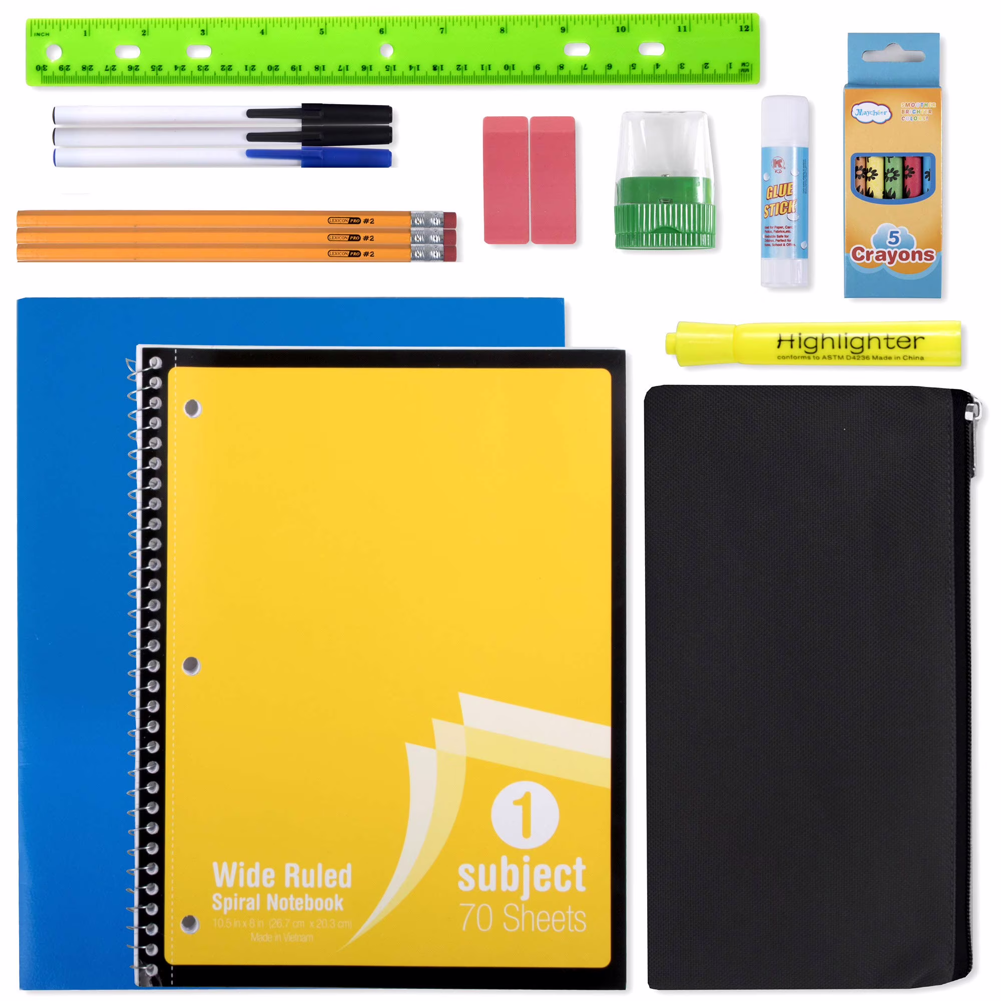 Trailmaker 20-Piece School and Office Stationery Supply Kit (Assorted Colors, 1 Set) 9plHP - Image 5