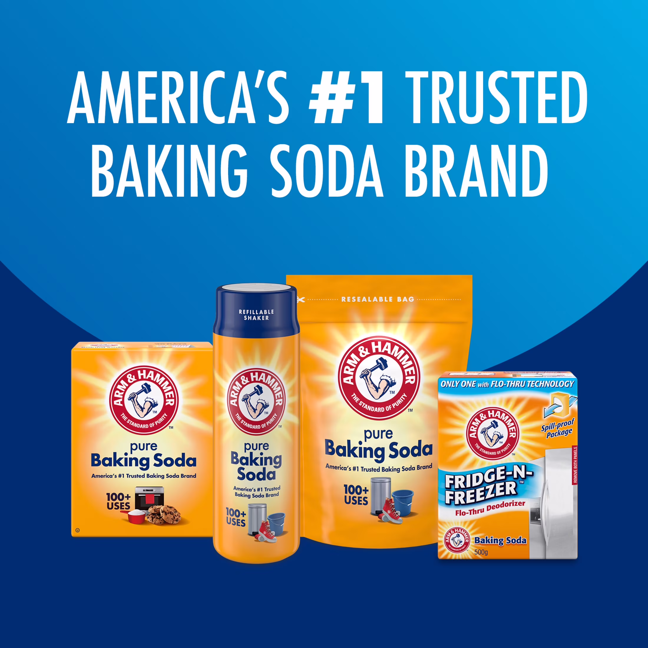 ARM & HAMMER Baking Soda, Multi-Purpose Pure Sodium Bicarbonate Powder for Cleaning and Baking (4 lb) 1gTYT