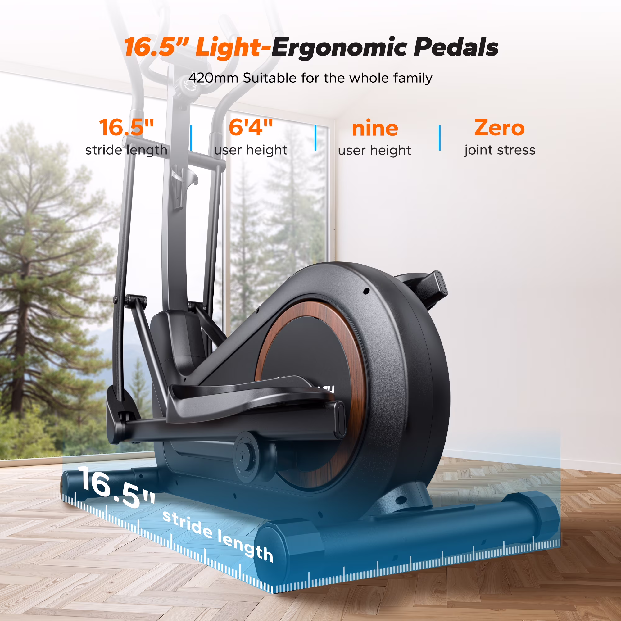 MERACH Elliptical Machine with 16 Resistance Levels, Quiet Home Cardio Fitness Equipment (16.5 in Stride) TuCqX - Image 2