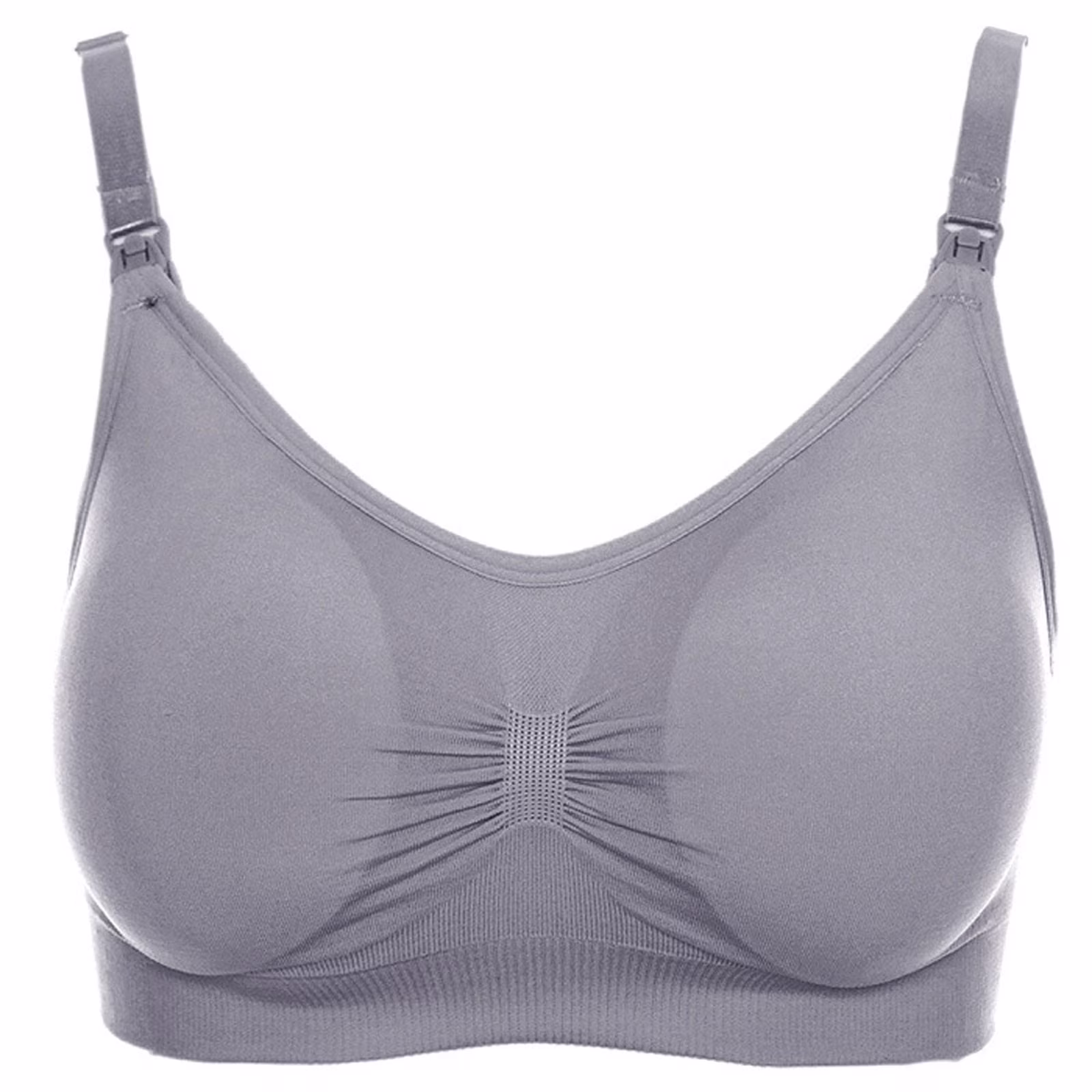 Yievot Wireless Nursing Bra for Women, Comfortable Maternity Vest Top (Grey, Medium) 2qbVb - Image 4
