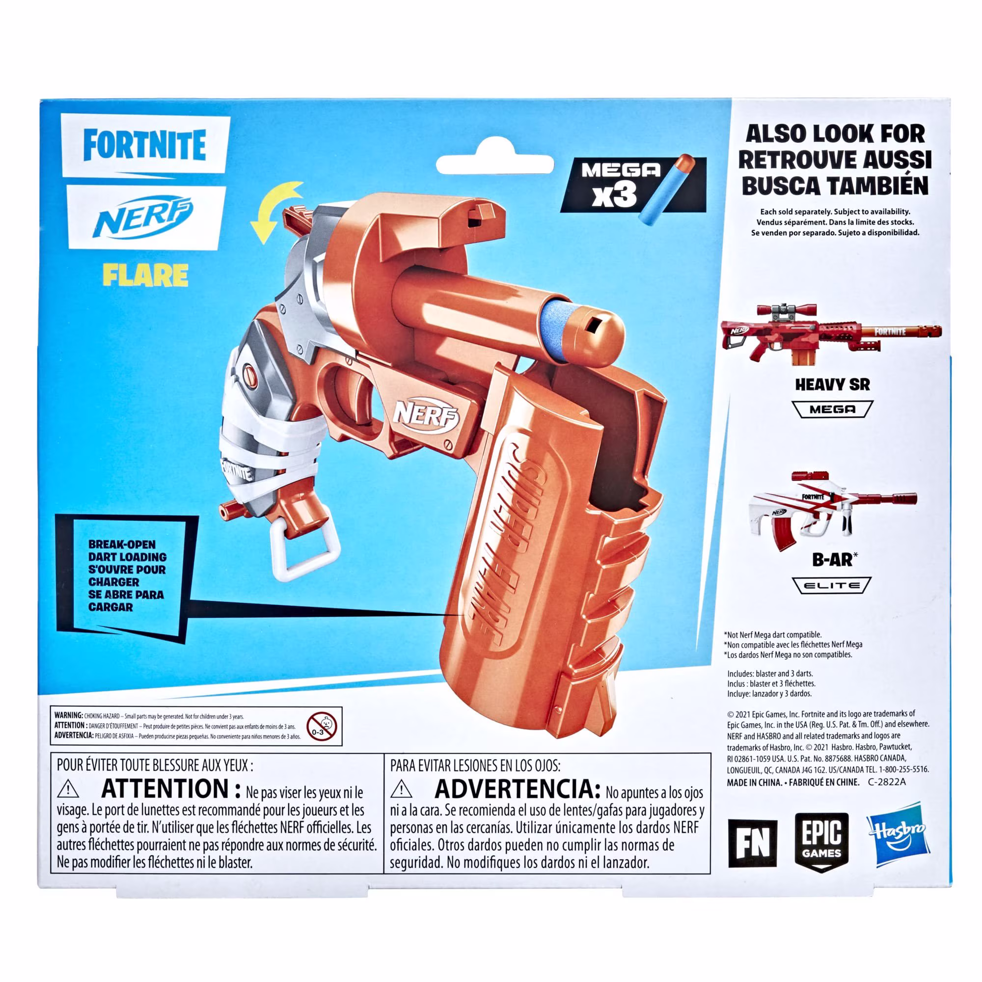 Nerf Fortnite Flare Dart Blaster with Break-Open Loading and 3 Mega Darts (One Size) FIpEs - Image 7