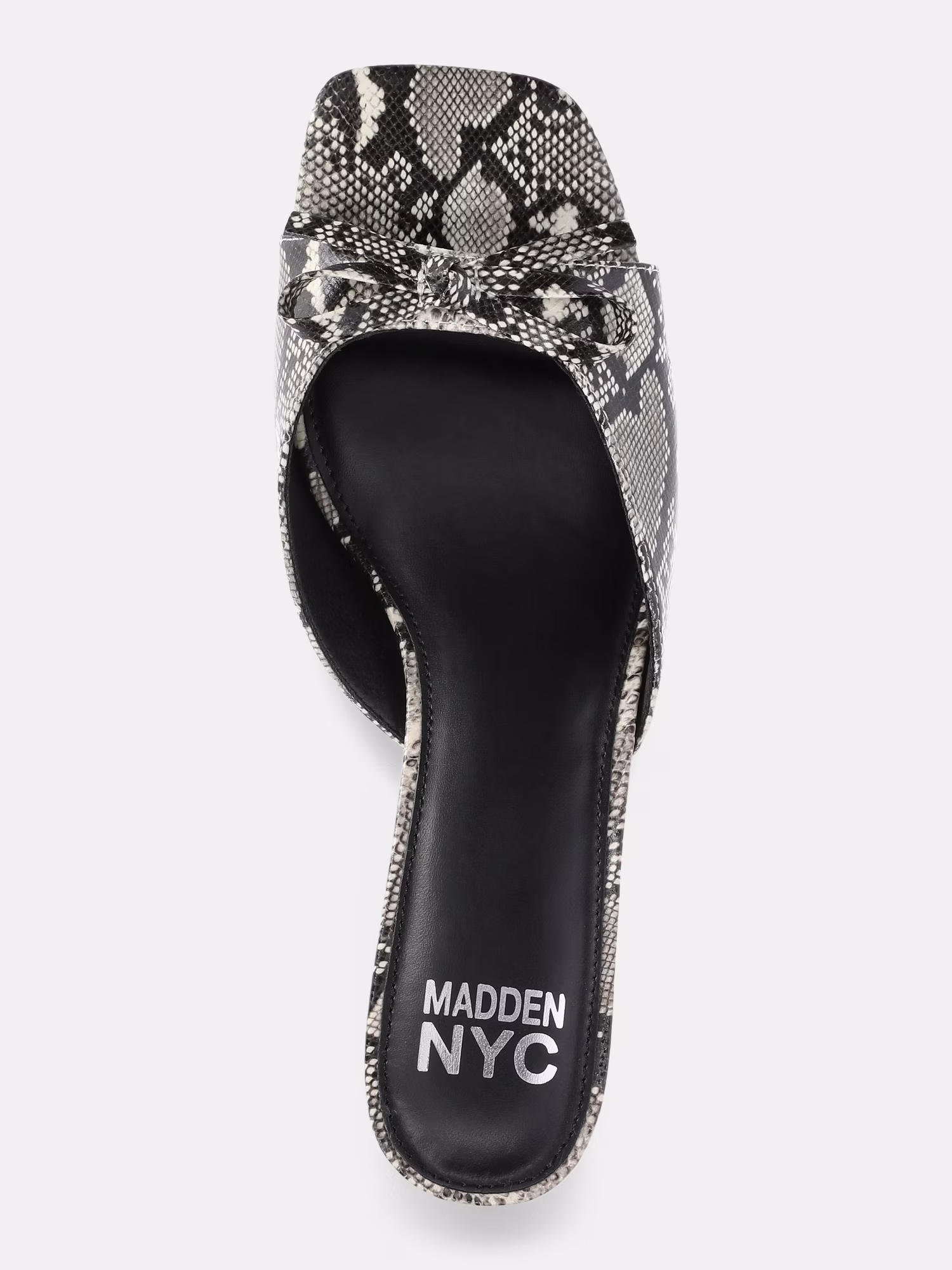 Madden NYC Women's Faux Snakeskin Kitten Heel Sandals with Bow (Beige, 7 in) dU18N