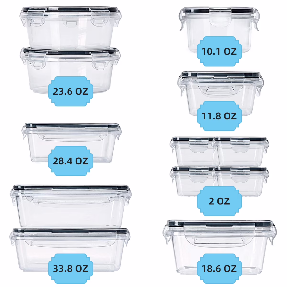 GPED Food Storage Containers with Lids Airtight Stackable Meal Prep Set (24 Piece Set) l6vP7