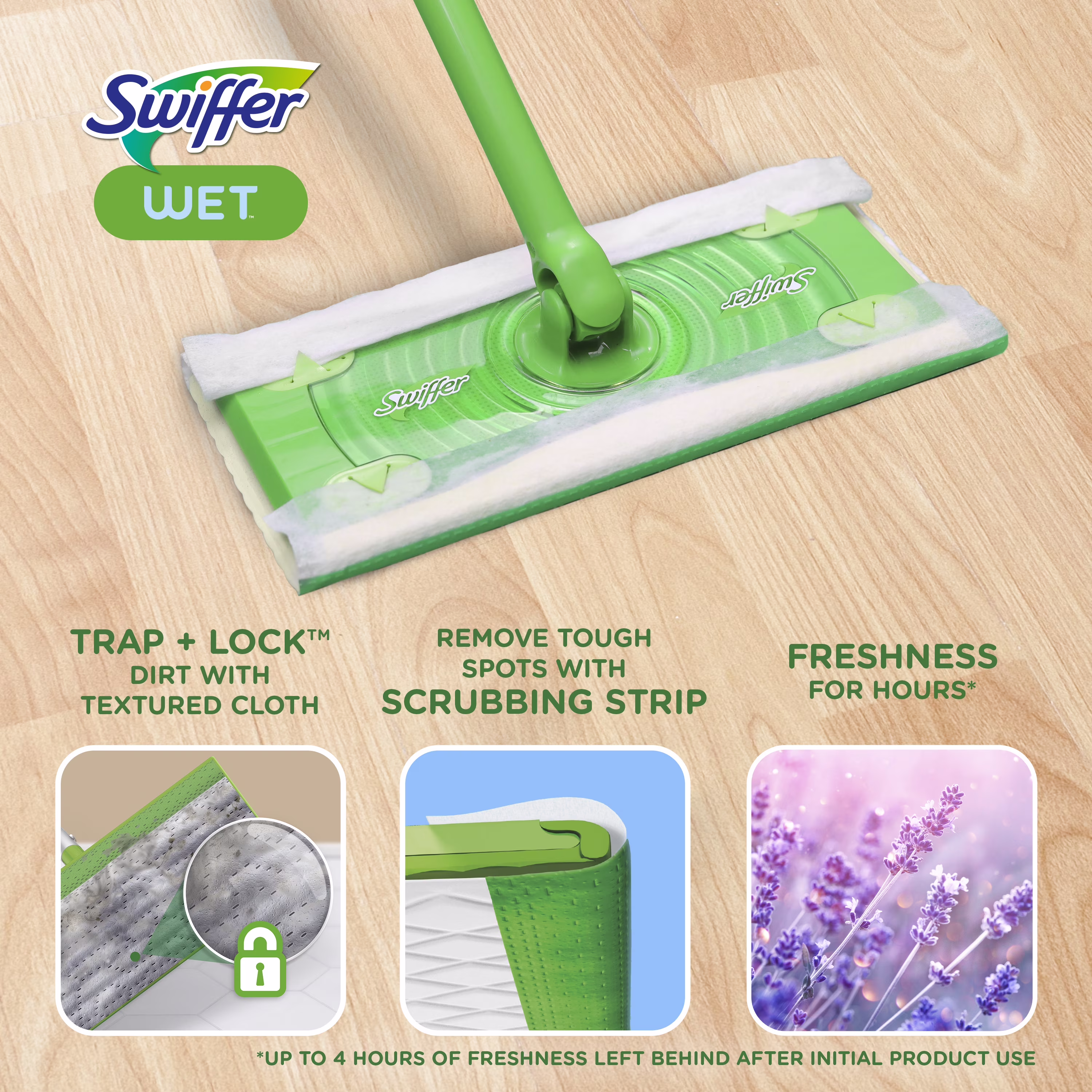Swiffer Sweeper Wet Mopping Cloths, Lavender Scent (Lavender, 24 Count) Lqs6w