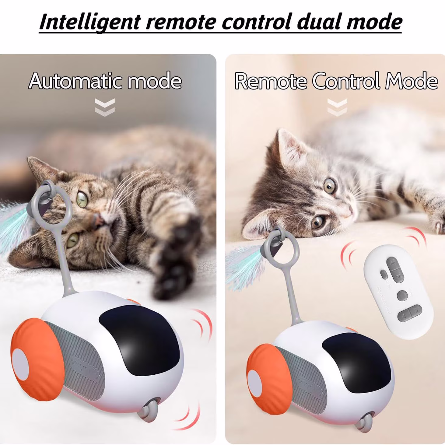 Generic Remote Control Smart Electric Cat Toy Interactive Moving Mouse (Orange) dQ884