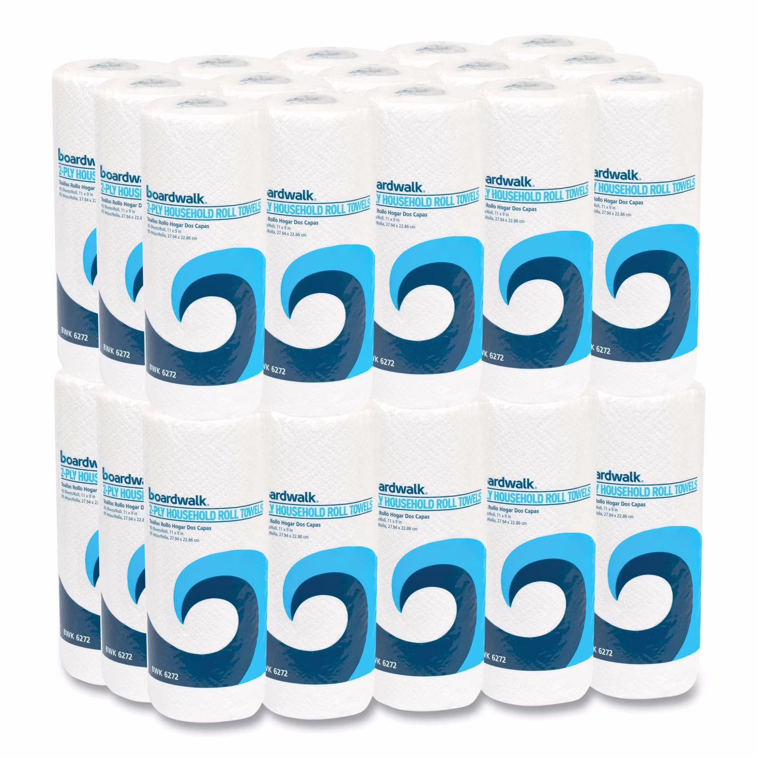 Boardwalk Kitchen Paper Towels, Embossed 2-Ply Absorbent Sheets (White, 30 Rolls/Carton, 11 in x 9 in) iUE9y - Image 6