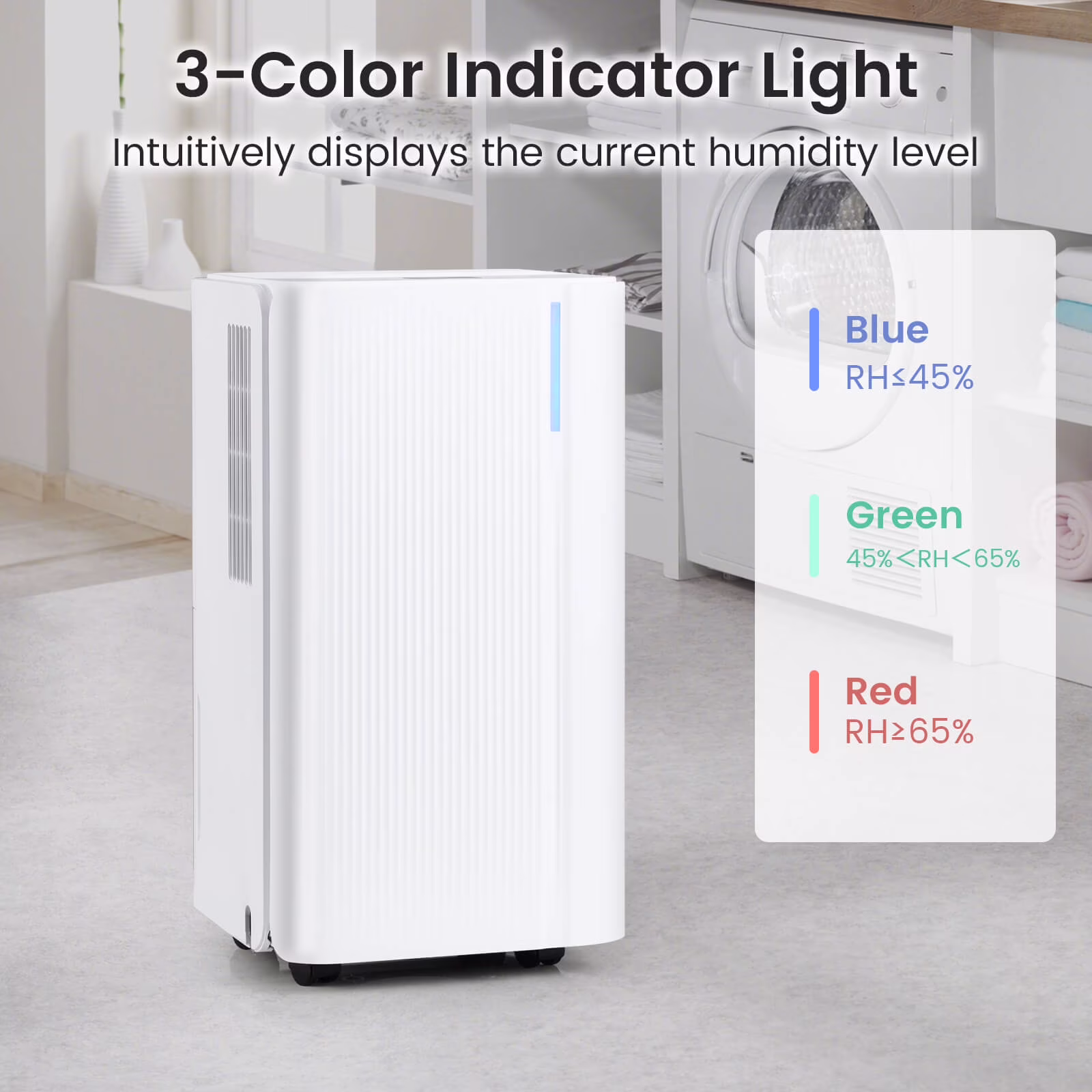 Costway Portable Dehumidifier for Home and Basement, Quiet Operation with 2000 Sq. Ft. Coverage (White, 9 Pints DOE) uCkhU - Image 4