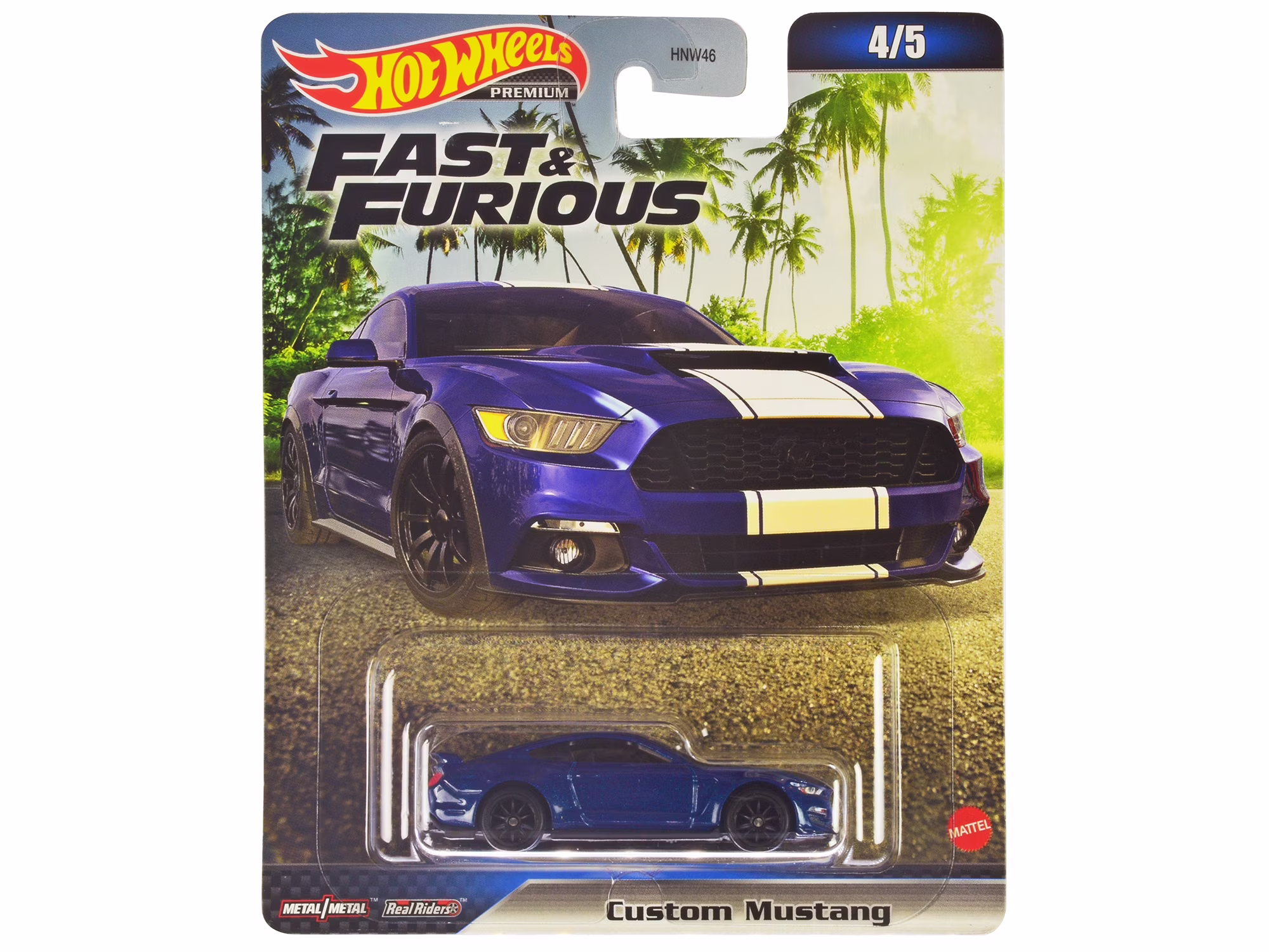 Hot Wheels Fast & Furious F9 Custom Mustang Diecast Model Car (Blue Metallic, 1:64 Scale) N3lbo