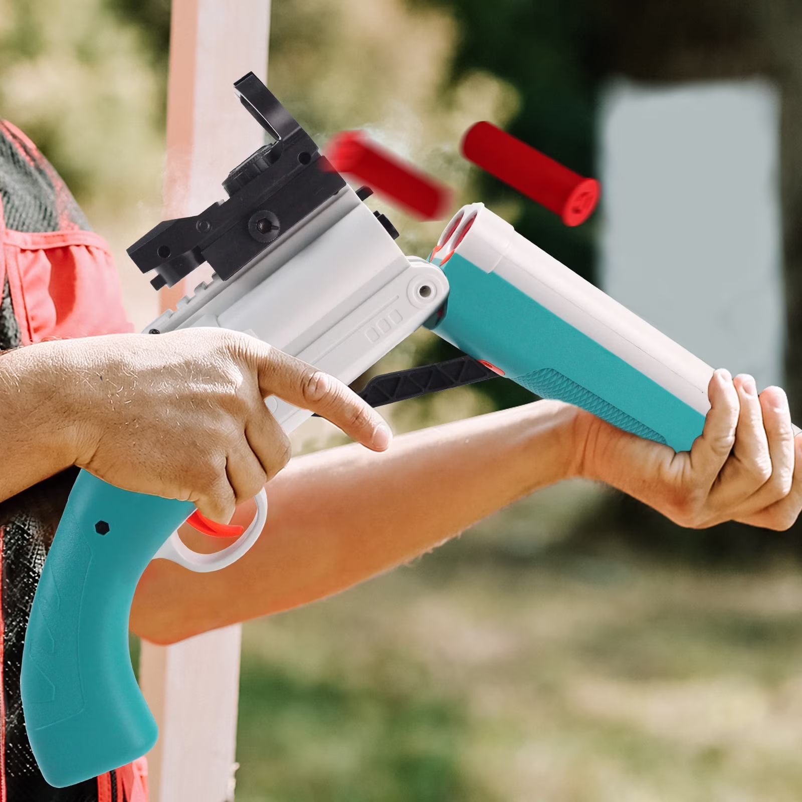 ZHENDUO Dart Blaster Manual Loading Double Barrel Foam Toy (22 in) wT1rj
