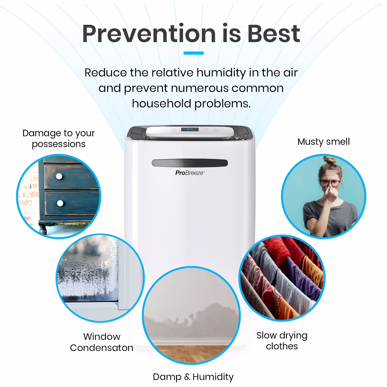 Pro Breeze 50 Pint Dehumidifier for Home and Basement (White, 3500 sq ft Coverage) ESbJh - Image 6