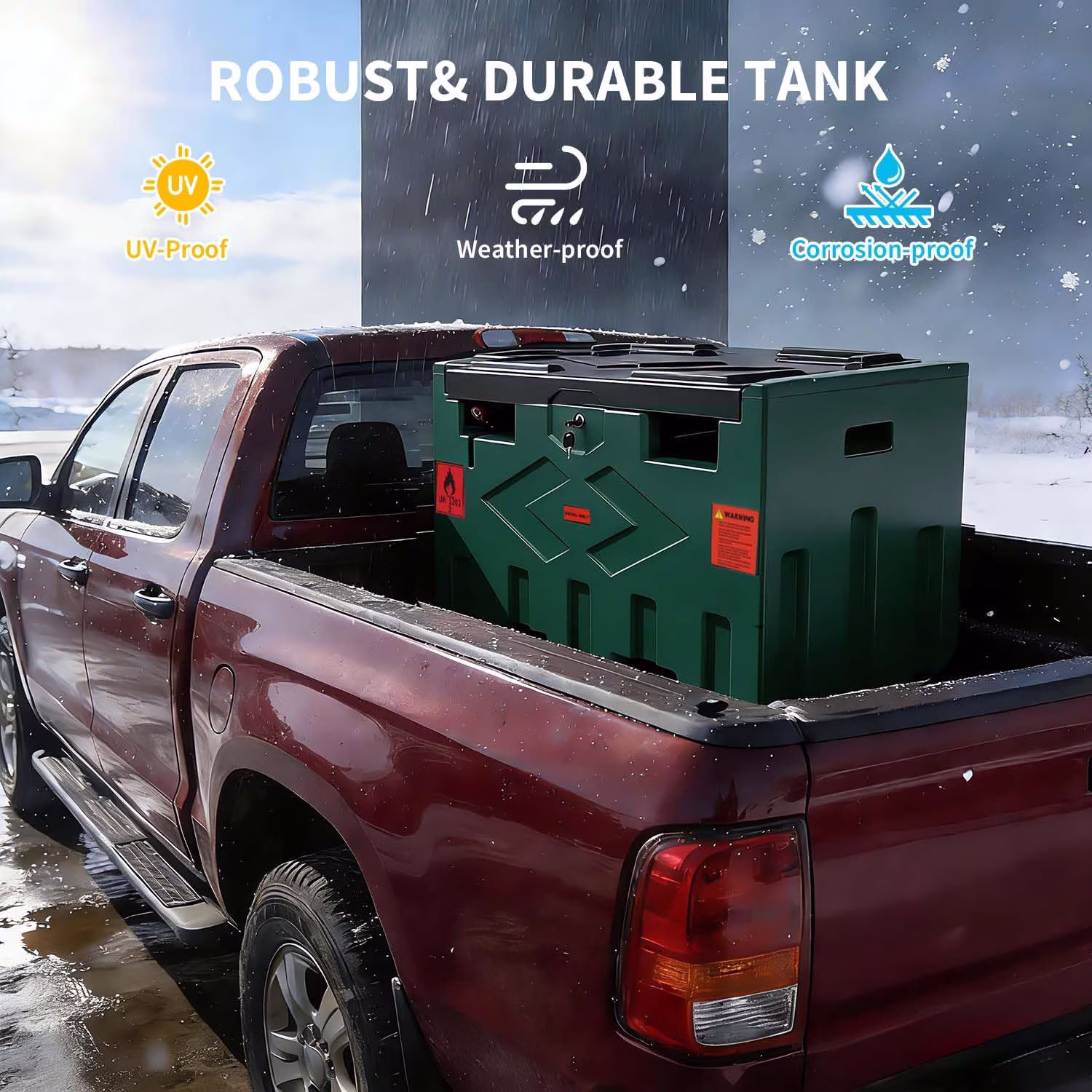 Speott 50 Gallon Diesel Fuel Transfer Tank with 12V Electric Pump and Automatic Nozzle (Green, 50 Gallon) pzzAg - Image 7