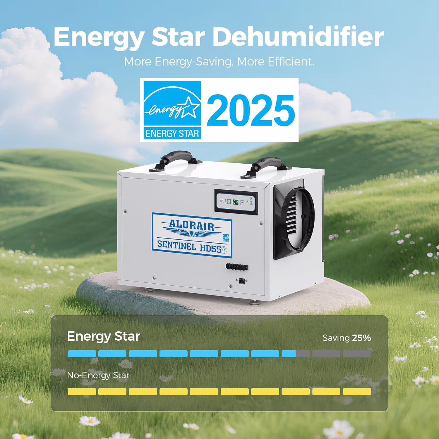 AlorAir Crawl Space Dehumidifier, 120 PPD Energy Star Commercial Basement Dehumidifier with Wi-Fi App Control (White, 19.2 x 12.2 x 13.3 in) QxTWQ