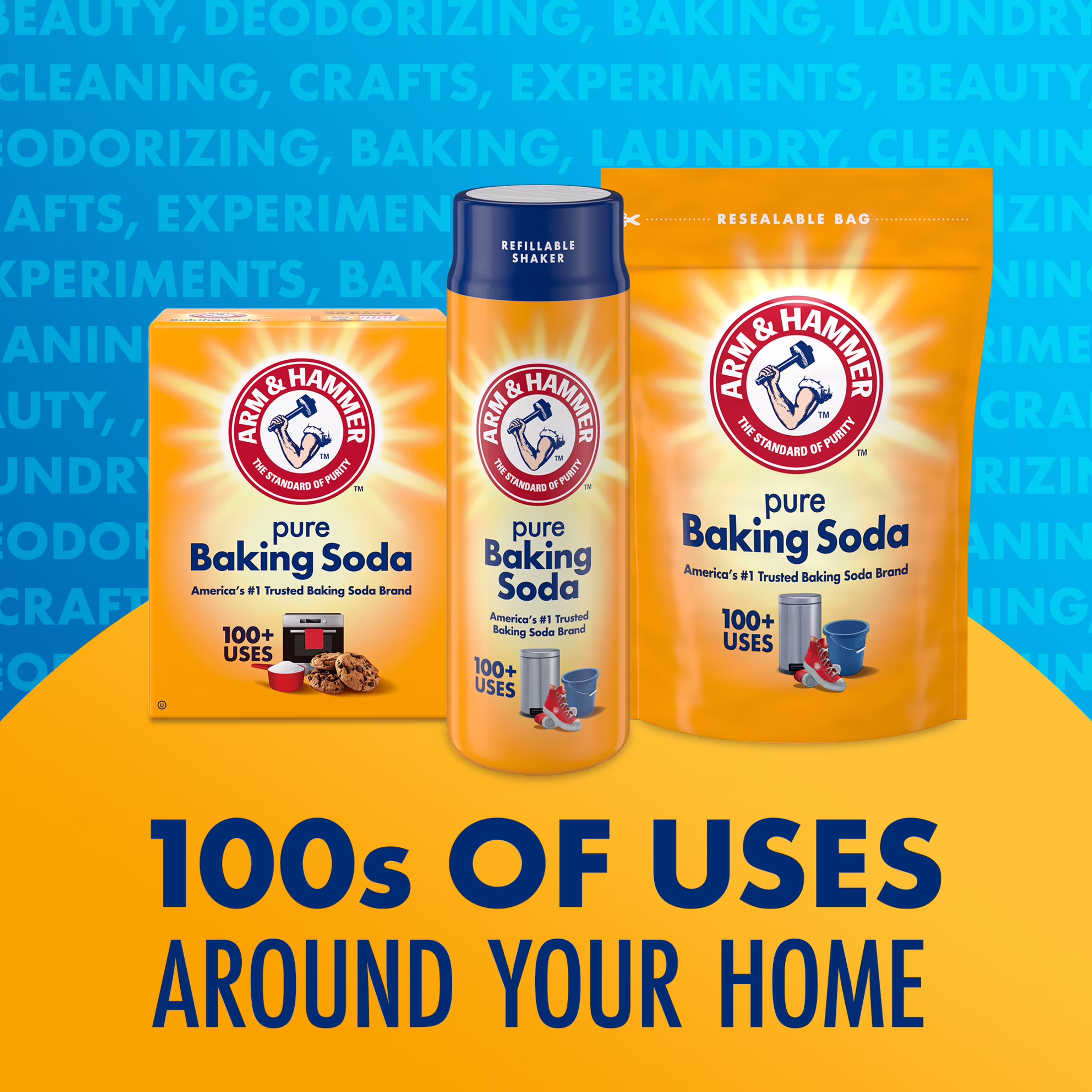 ARM & HAMMER Baking Soda, Multi-Purpose Pure Sodium Bicarbonate Powder for Cleaning and Baking (4 lb) 1gTYT