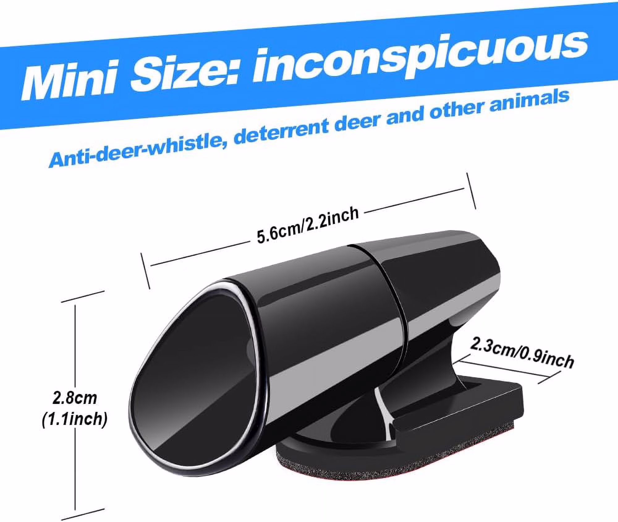 Gogcaro Deer Warning Whistles for Vehicles, Ultrasonic Animal Deterrent Safety Device (Black, 4 Pack) VzQ3s