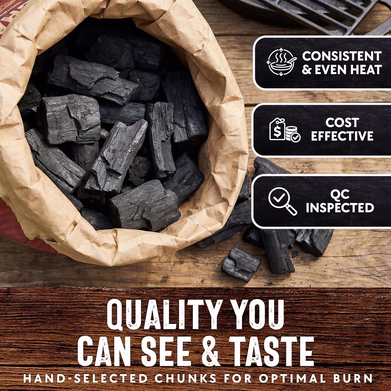 Mr. Bar-BQ All Natural Hardwood Lump Charcoal for Grilling and Smoking (20 lb) FggPo - Image 4