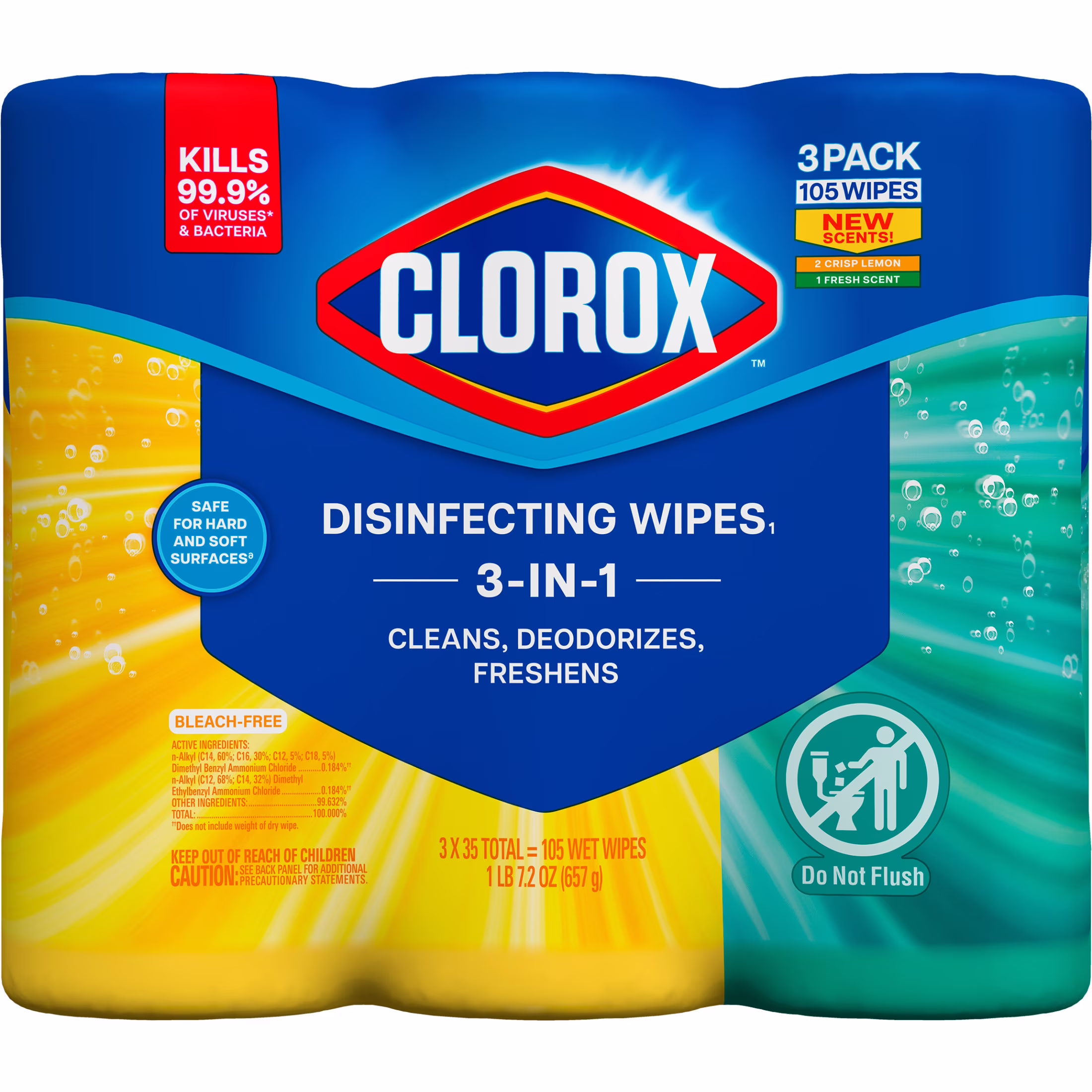 Clorox Disinfecting Cleaning Wipes Variety Pack (Fresh Scent and Crisp Lemon, 105 Count) bbW4p