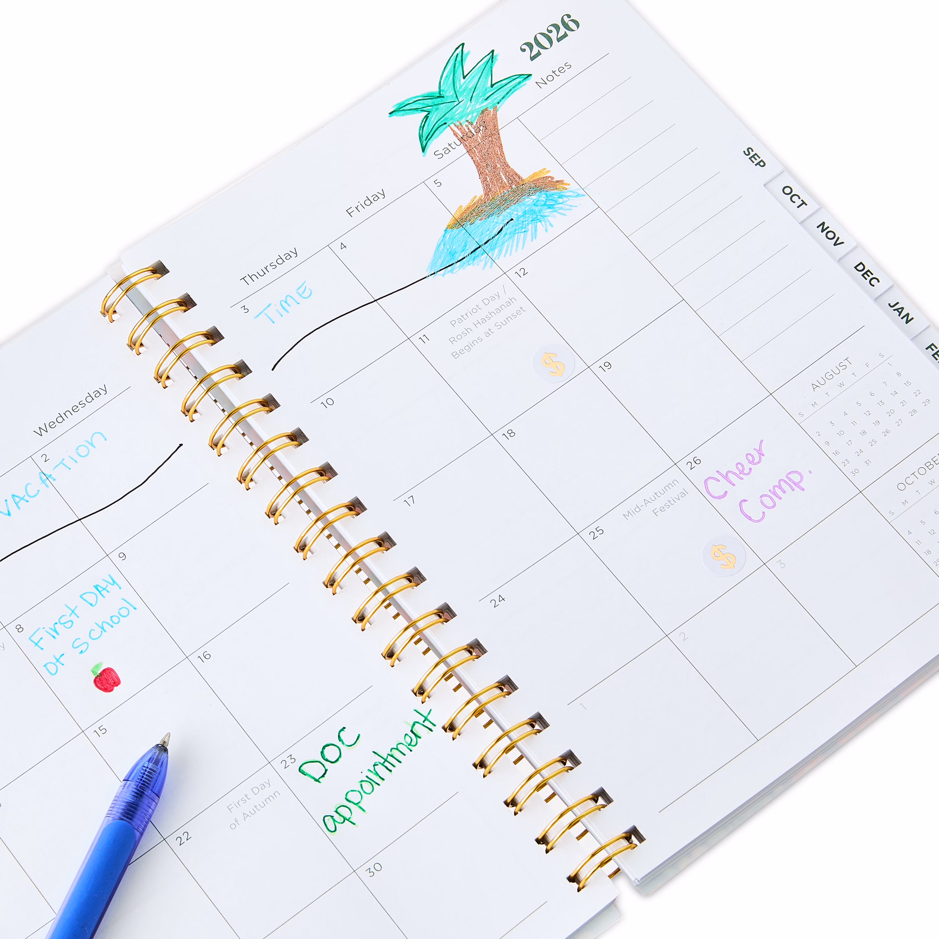 Pen+Gear 15-Month Monthly Weekly Planner, Academic Schedule Organizer, Floral Design (Multicolor, 6.75 in x 9 in) ds4du