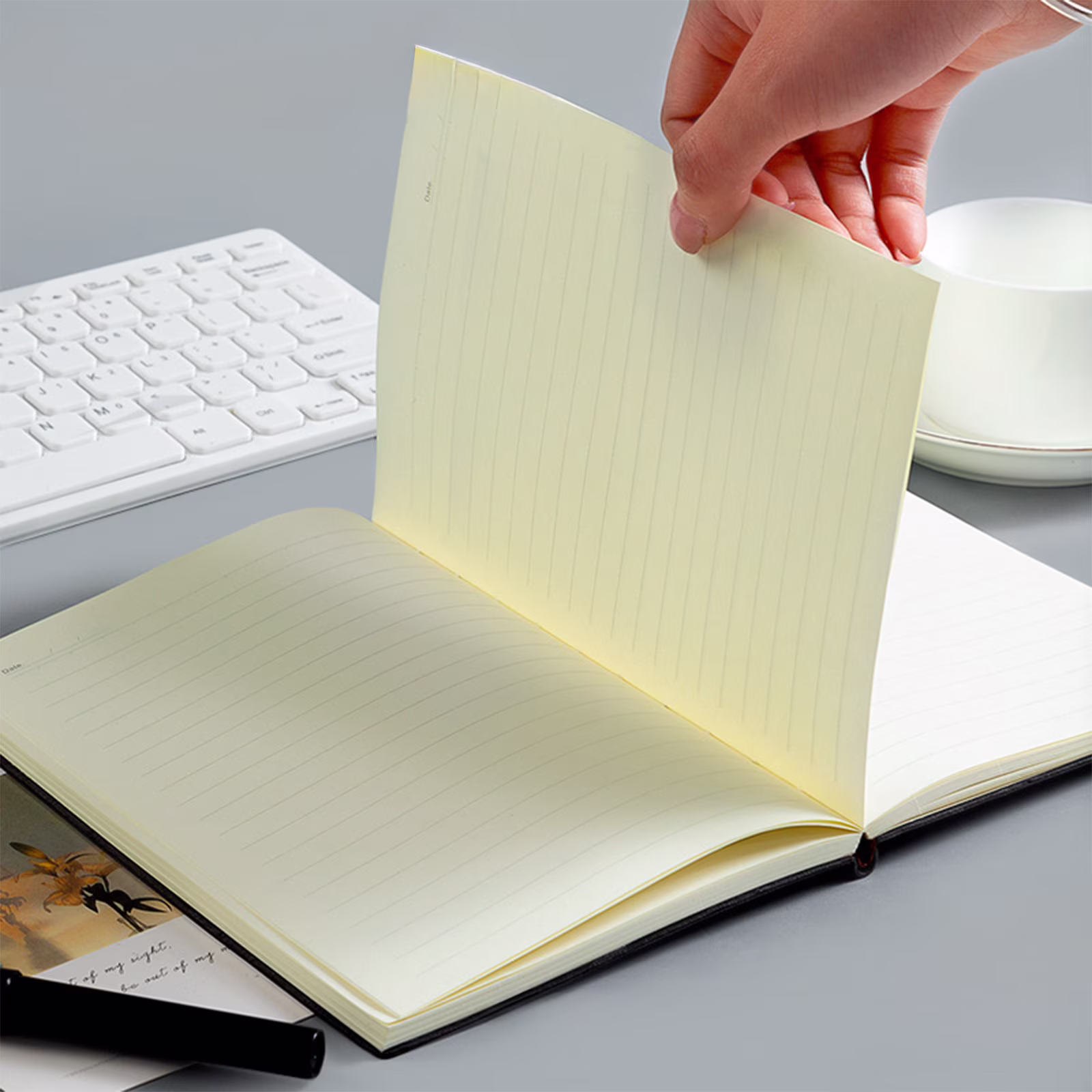 DAILIHIVE A5 Leather-Like Writing Notebook, Professional Journal with Lay-Flat Binding (Red, 2.8 oz) aNbpq - Image 4