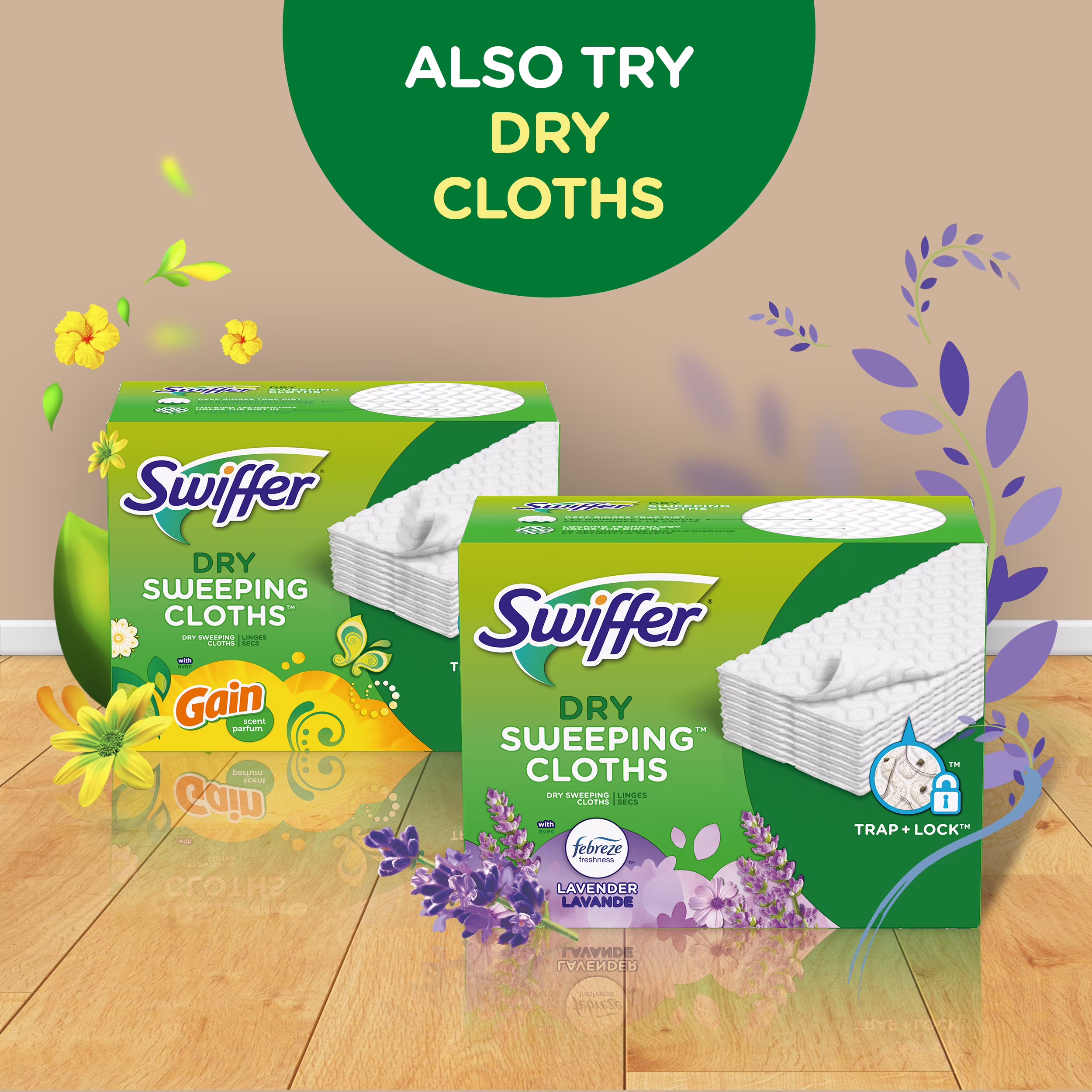 Swiffer Sweeper Wet Mopping Cloths, Lavender Scent (Lavender, 24 Count) Lqs6w