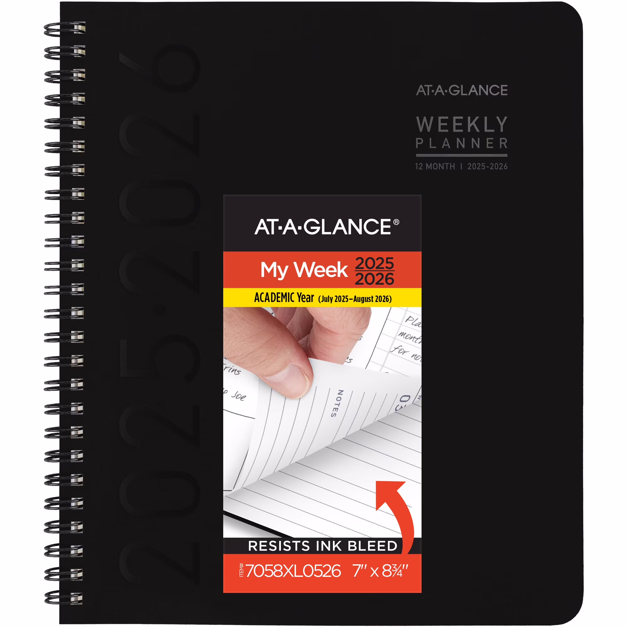 AT-A-GLANCE Contemporary Lite Academic 2025-2026 Weekly Monthly Planner (Black, 7 in x 8.75 in) ygDci