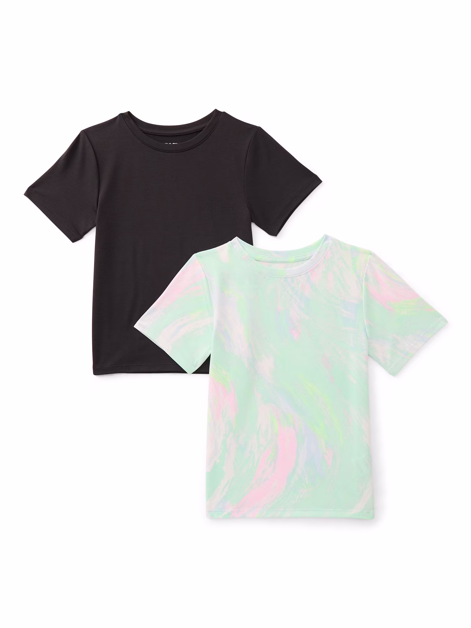 Athletic Works Girls Active Tee Moisture-Wicking Short Sleeve Athletic Shirt (Black, 2-Pack) PWILS