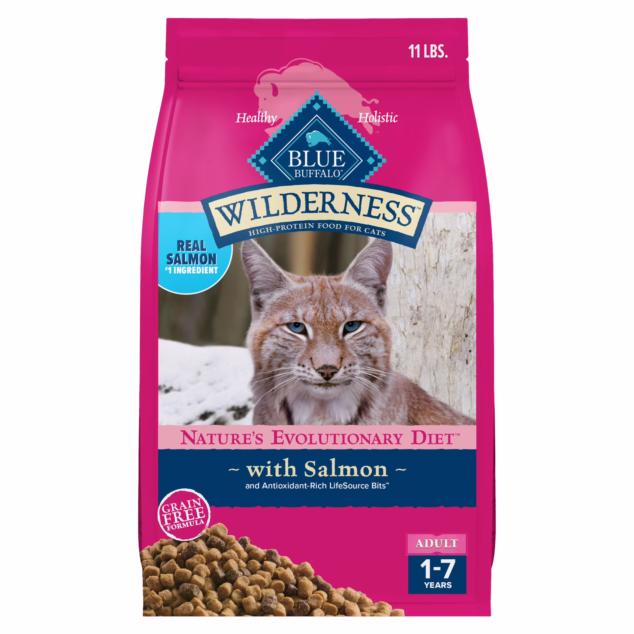 Blue Buffalo Wilderness Natural High Protein Adult Dry Cat Food (Salmon, 11 lb) DCtPk - Image 11