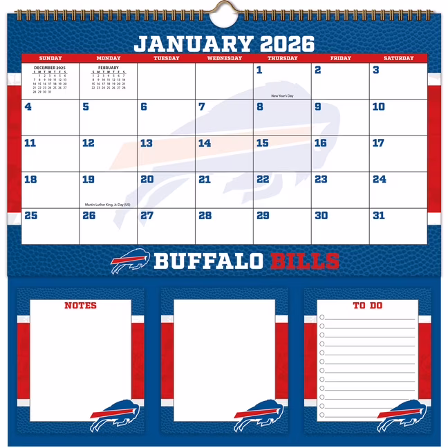 Turner Sports Buffalo Bills 2026 Memomate Spiral Calendar (12 in x 12 in) SQoLl