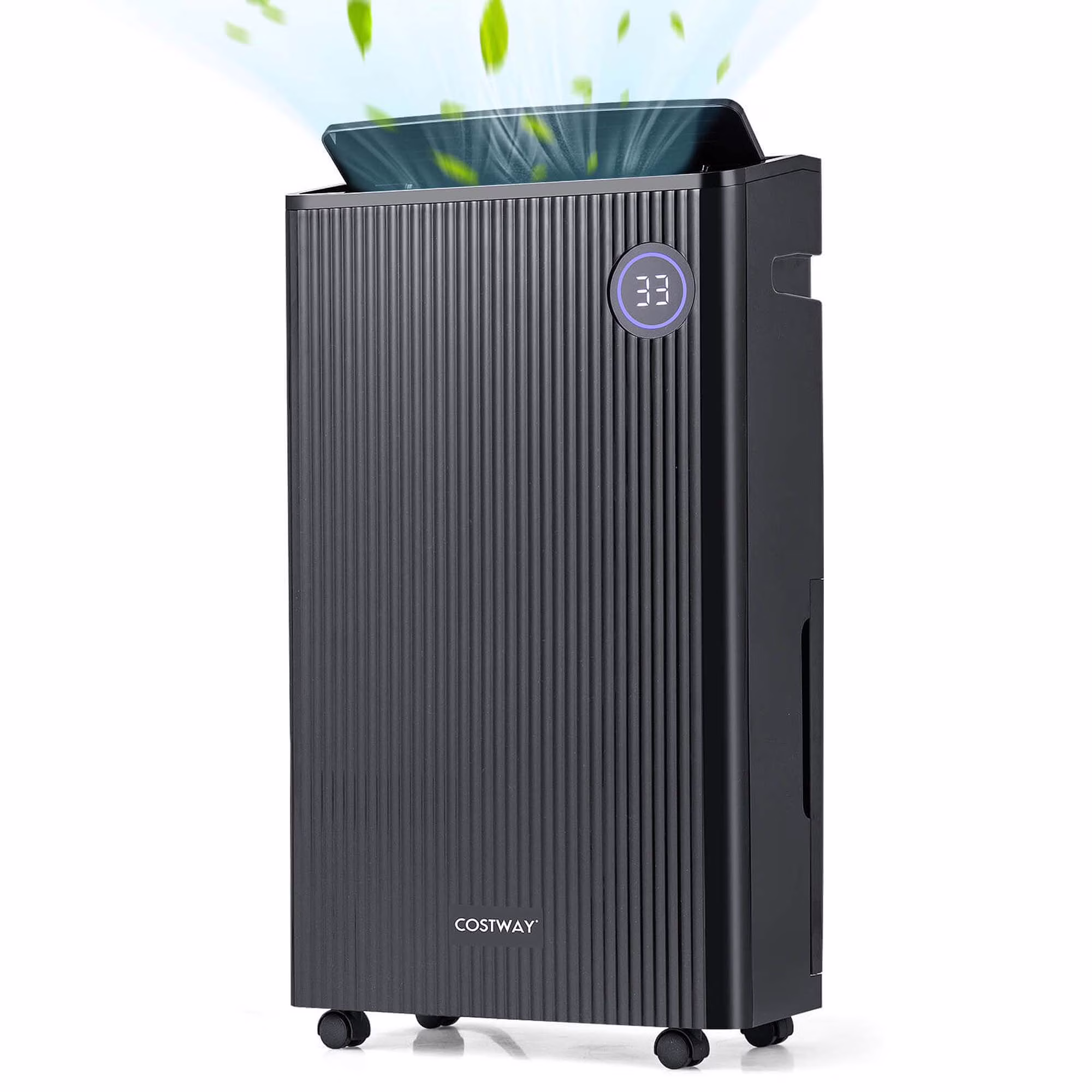 Costway 4500 Sq. Ft. Dehumidifier for Basement with 4 Modes and 3-Color Humidity Indicator (Black, 19-Pint DOE) UaiMy