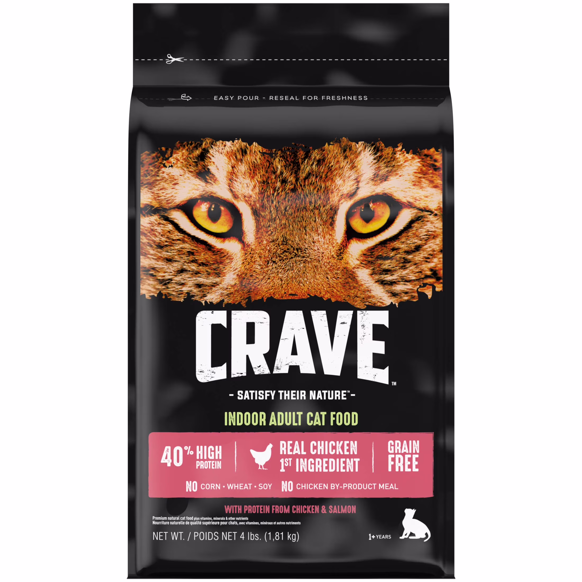 Crave Grain Free Indoor Adult Dry Cat Food, High Protein Chicken & Salmon Recipe (4 lb) DdRVX - Image 8