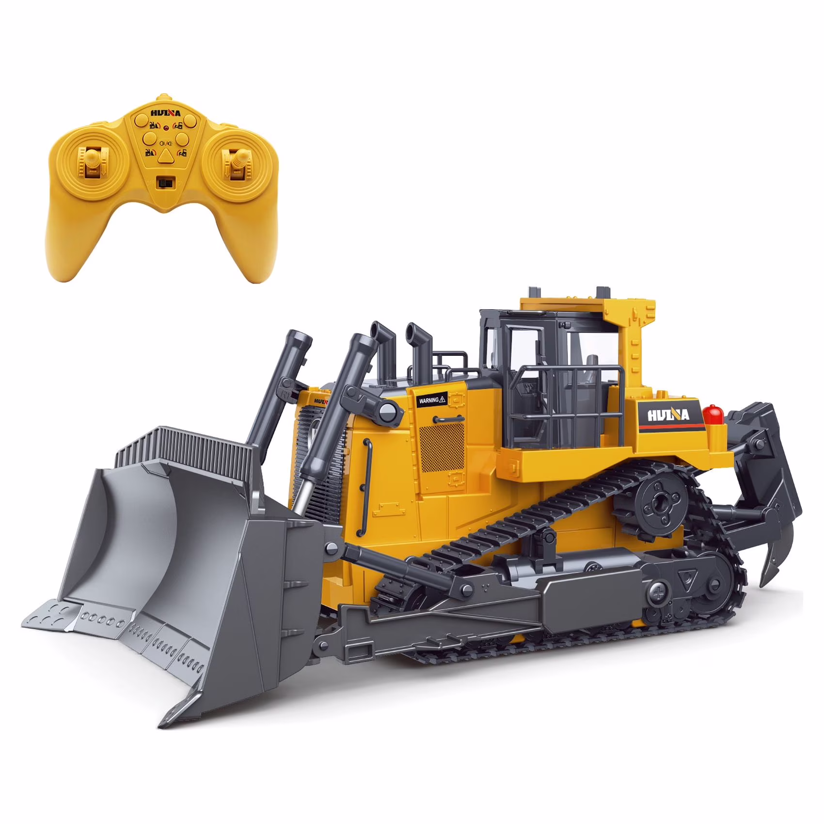 Fisca 1/16 Remote Control Bulldozer, RC Construction Tractor with Metal Ripper and Lights (Yellow, 14.8 in) Db5dt