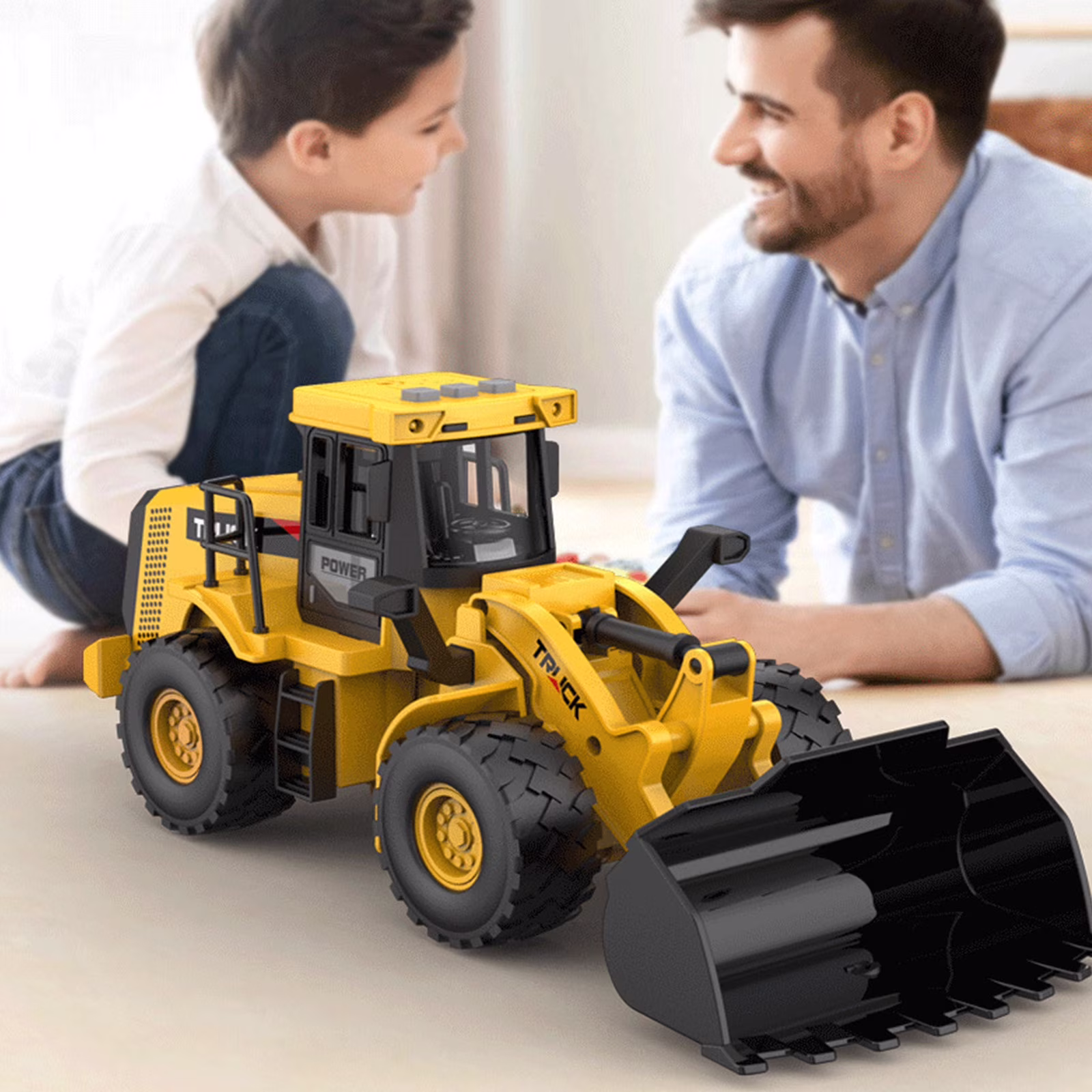Fuebueo Push and Go Construction Excavator Toy for Toddlers (Yellow, 1 Pack) IUE69