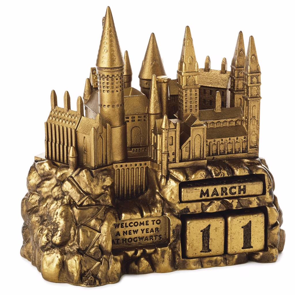Hallmark Harry Potter Hogwarts Perpetual Calendar (Gold, 8 in x 6 in) aHeK7