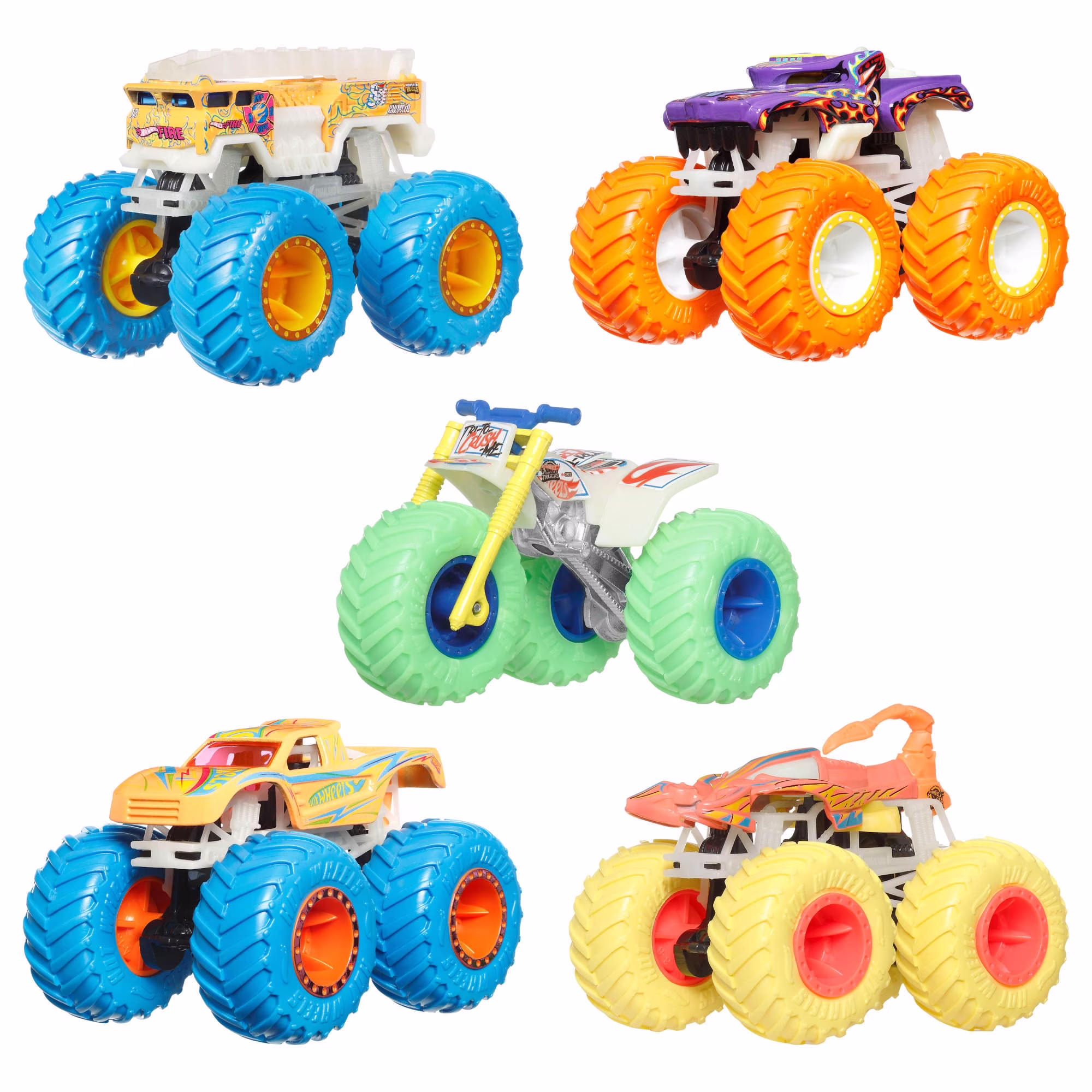 Hot Wheels Monster Trucks Die-Cast Toy Vehicle with Glow-in-the-Dark Features (1:64 Scale) sBpKi