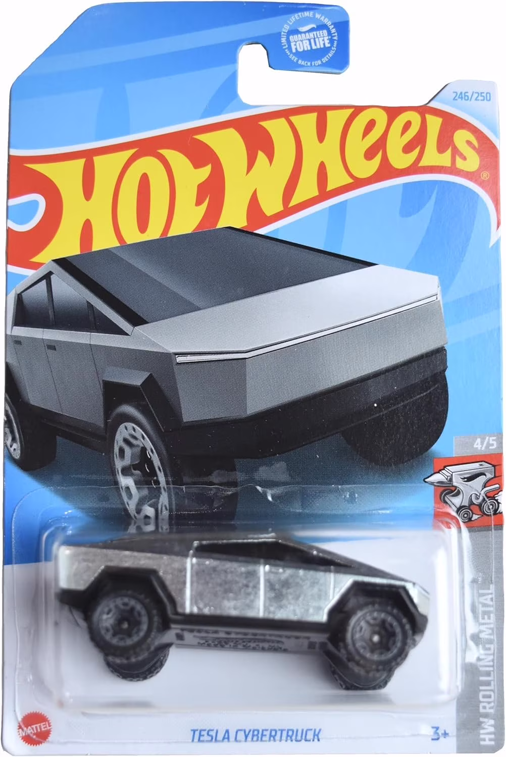 Hot Wheels Tesla Cybertruck Die-Cast Vehicle (Silver, 1:64 Scale) WOqAm