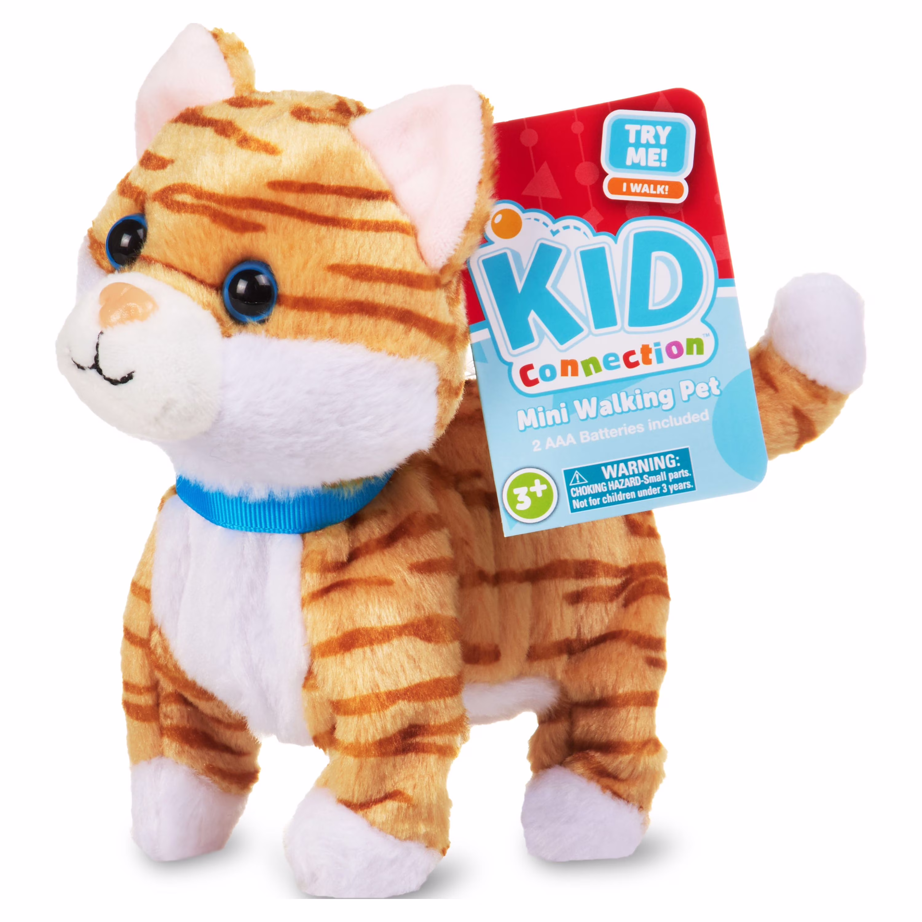 Kid Connection Electronic Walking Plush Cat Toy (Orange, 6 in) FdGzS