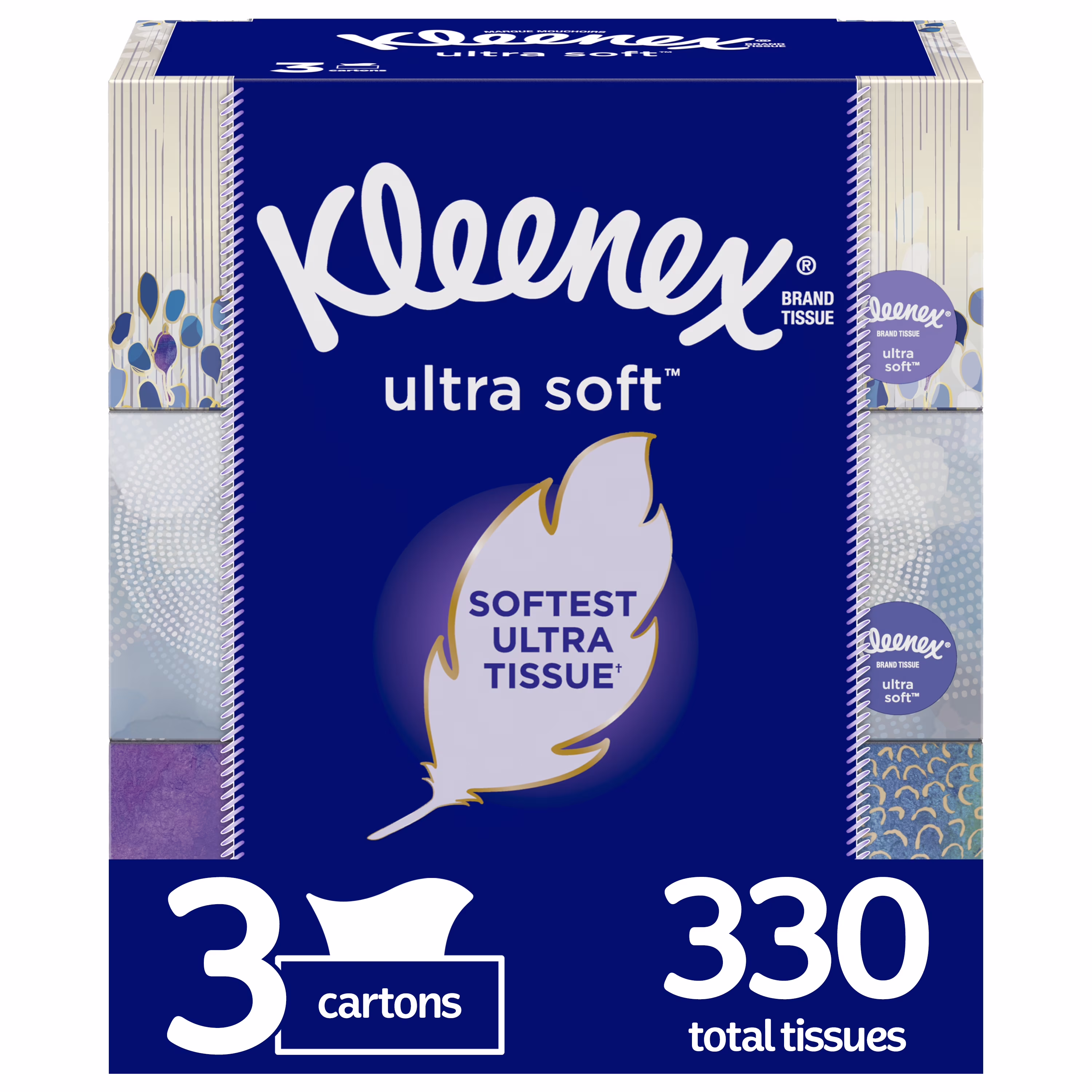 Kleenex Ultra Soft Facial Tissues (White, 3 Pack, 330 Total Tissues) dMvsz