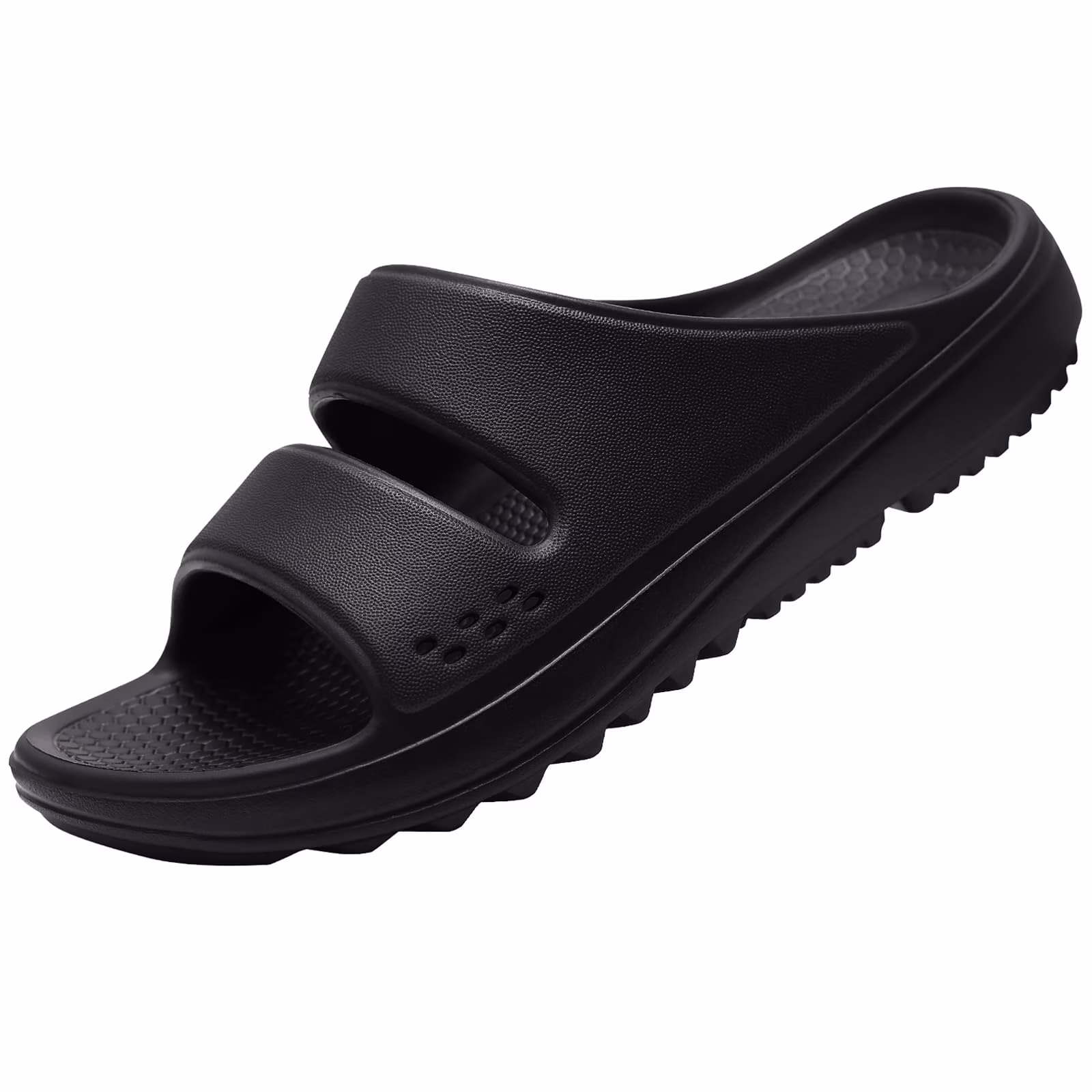 Litfun Women's Non-Slip Slide Sandals, Thick Sole Arch Support Shower Slippers (Black, 1.6 in) Rdrov
