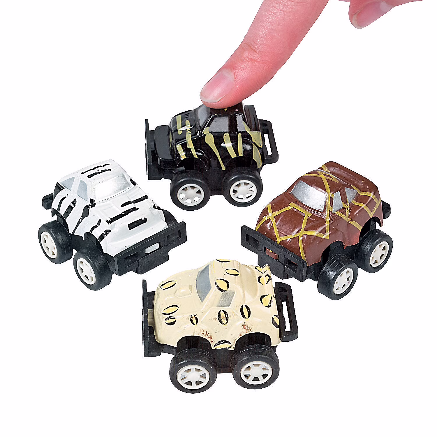 Fun Express Mini Safari Pull Back Race Cars for Kids Party Favors (Assorted Animal Prints, 24 Pack) m8lk0